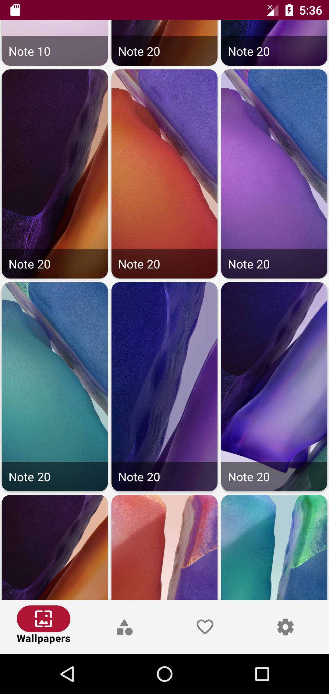 اسکرین شات 2 برنامه Wallpaper for Note Series