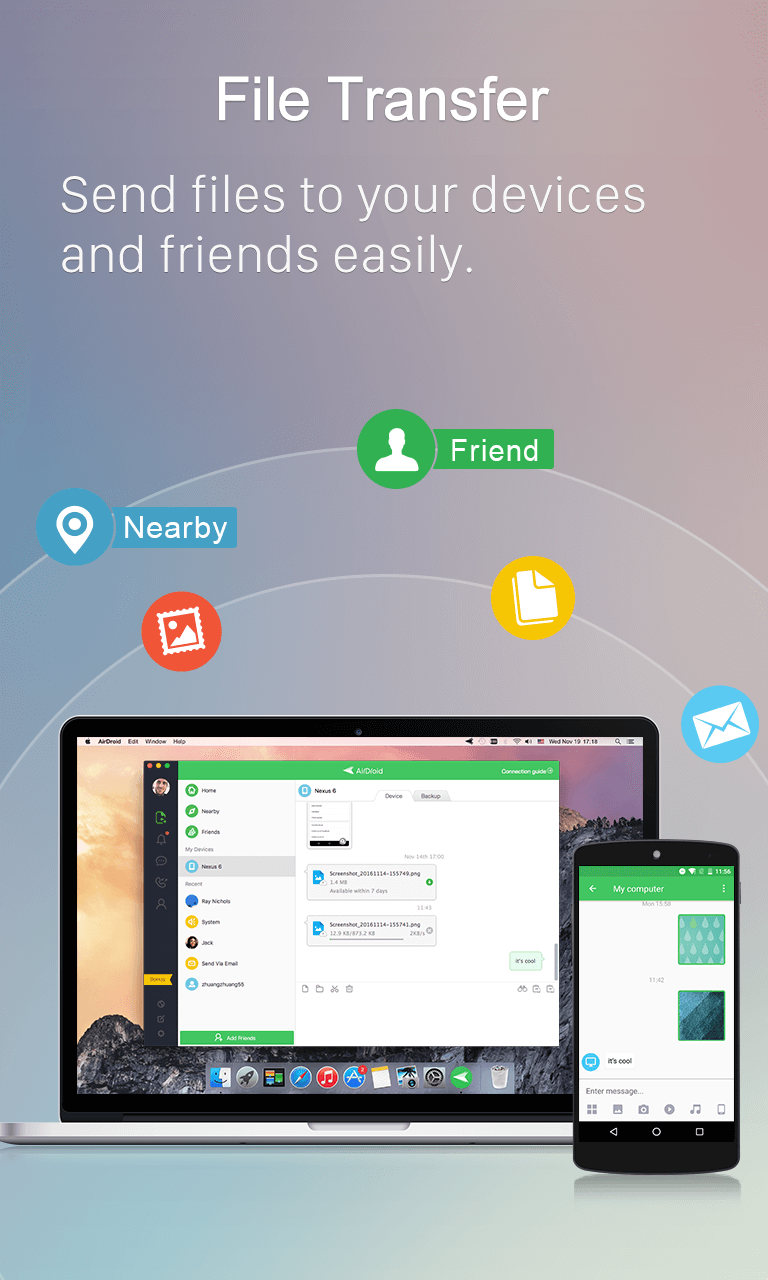 اسکرین شات 1 برنامه ایردروید (airdroid)