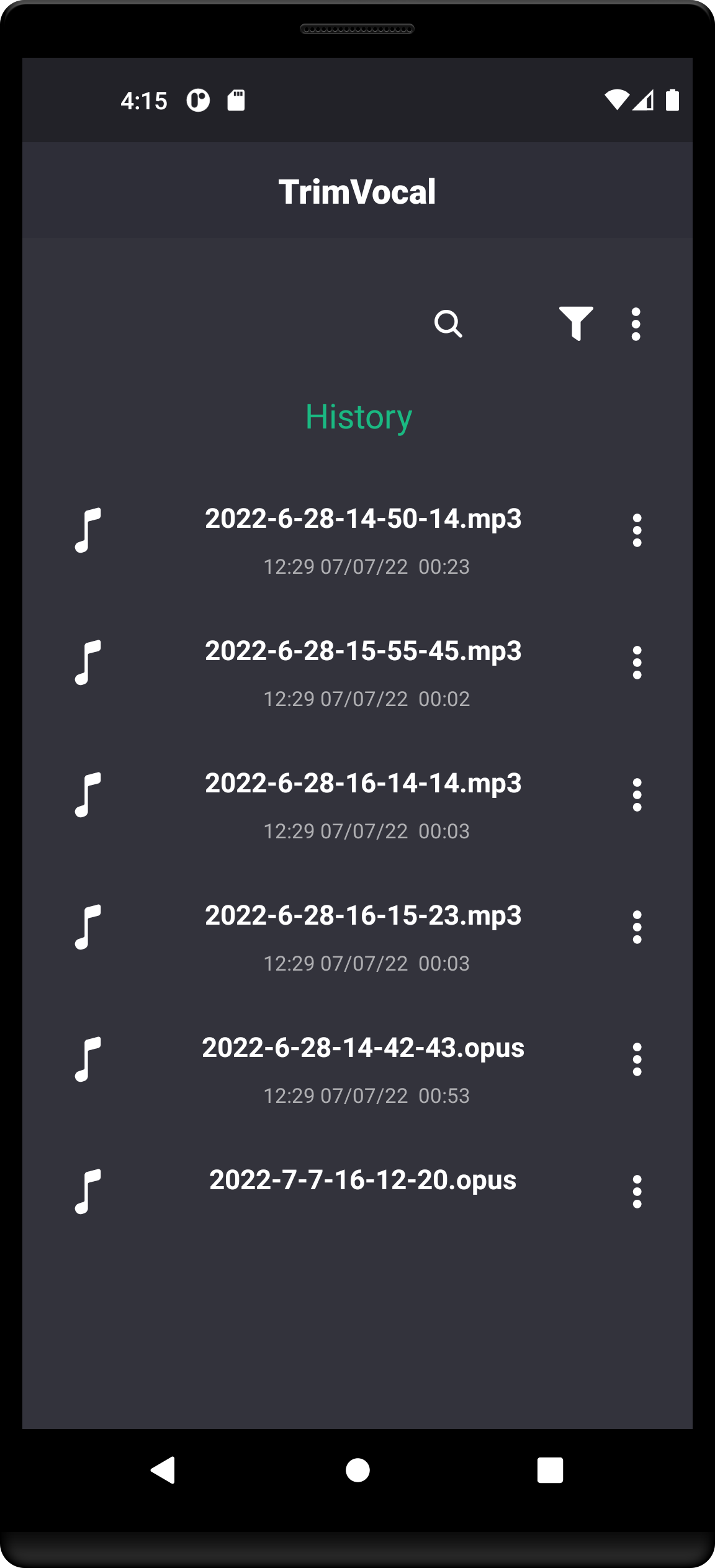 اسکرین شات 2 برنامه TrimVocal - Cut voice message