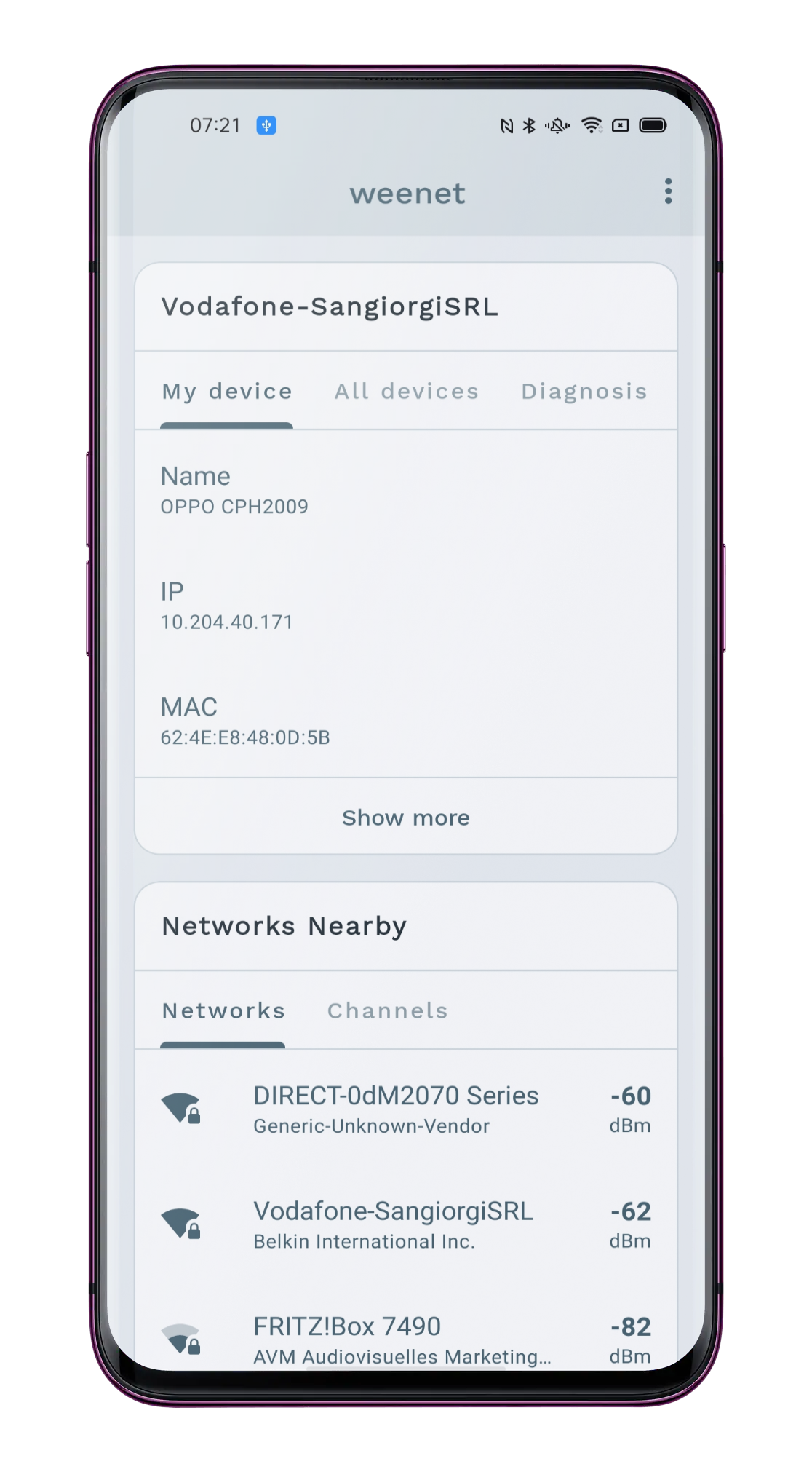 اسکرین شات 1 برنامه WeeNet - Network Utility Suite