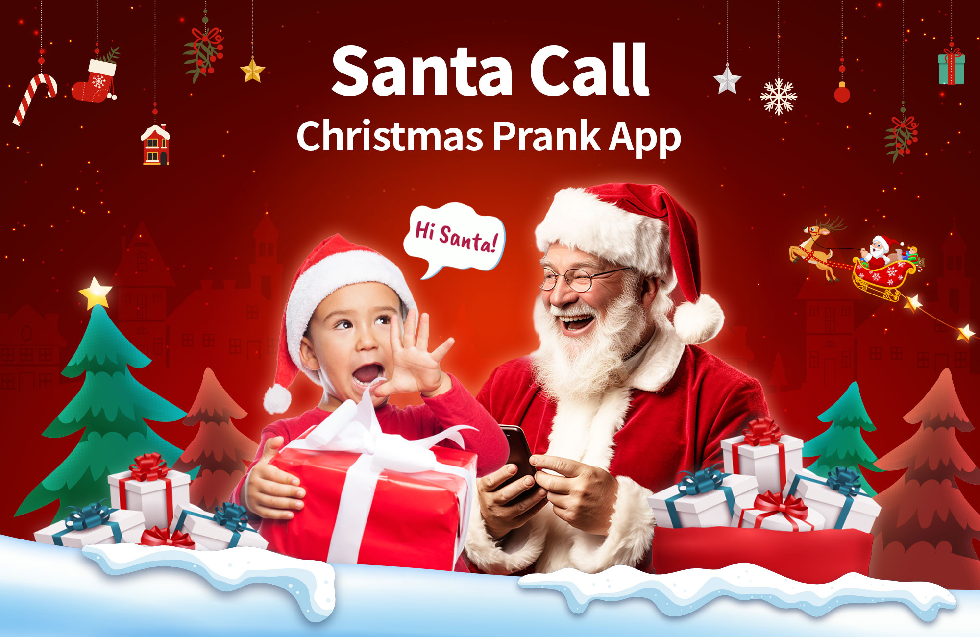 اسکرین شات 1 بازی Santa Prank Call: Fake video