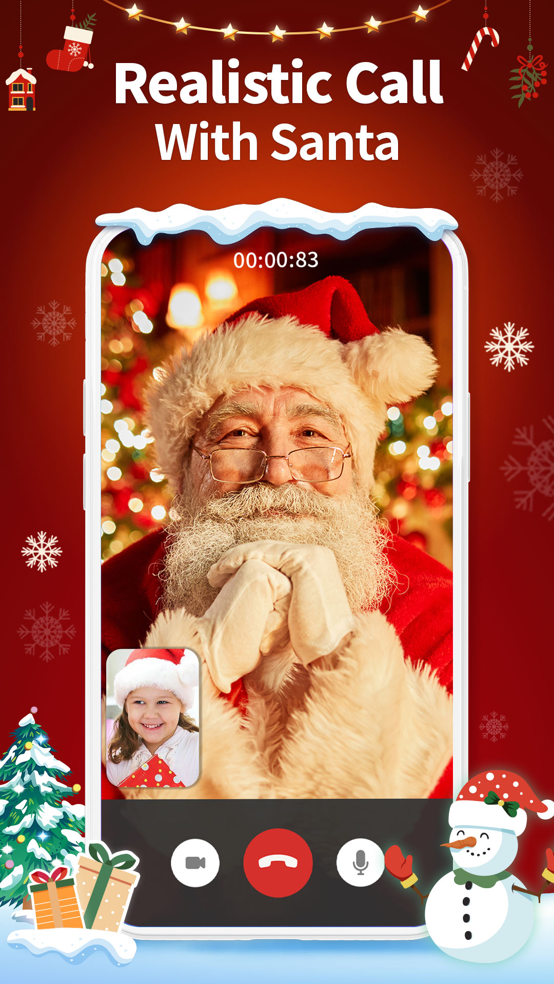اسکرین شات 4 بازی Santa Prank Call: Fake video