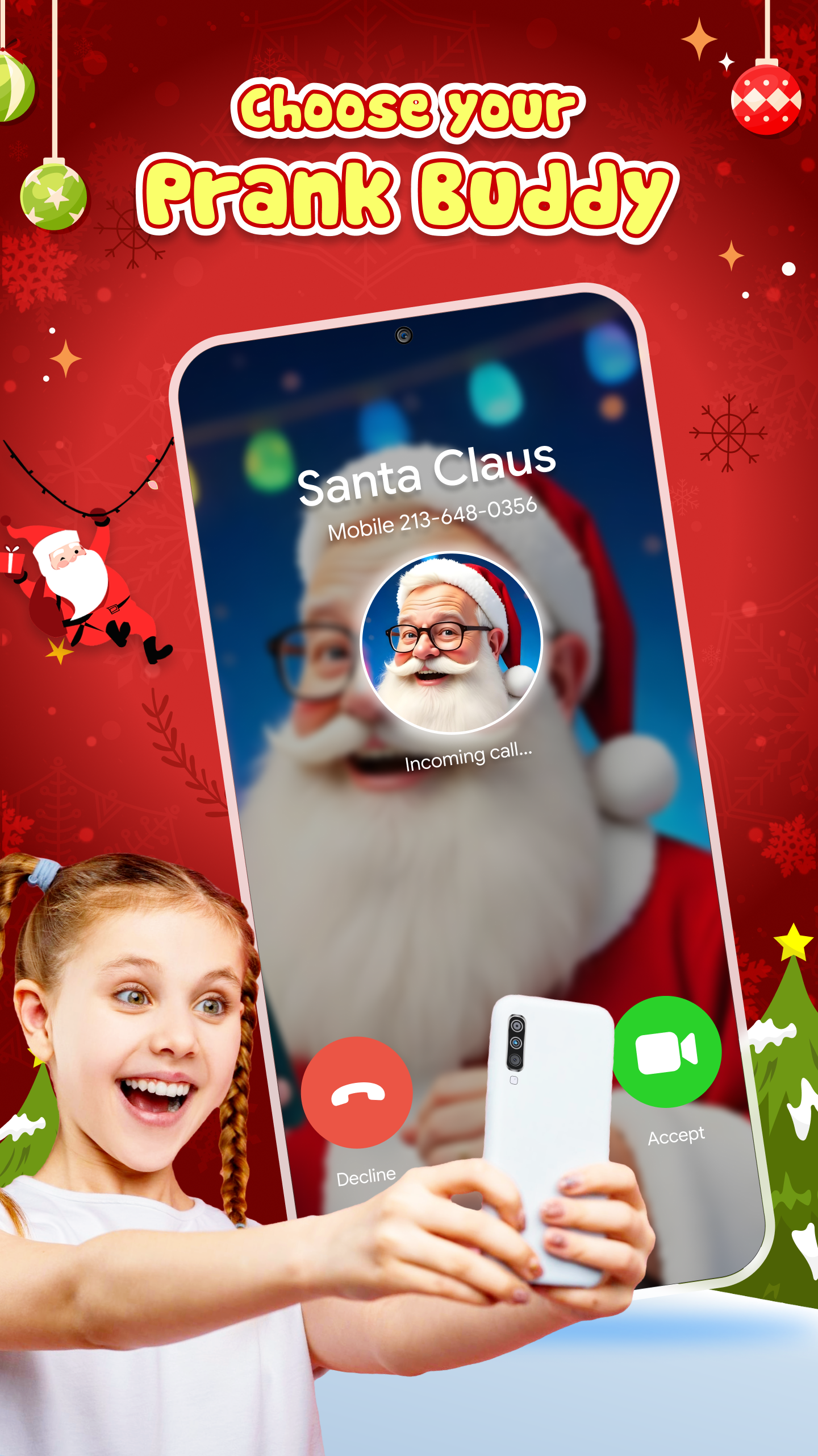 اسکرین شات 2 برنامه Call Santa Claus & Prank Call