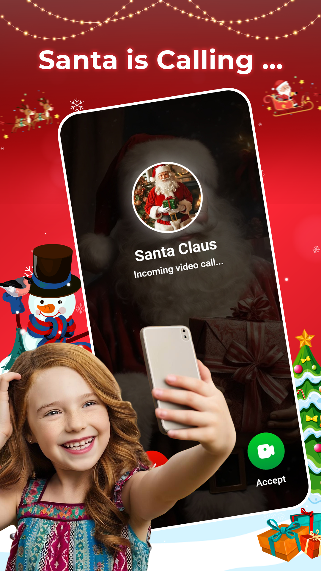 اسکرین شات 1 برنامه Prank Call Santa Claus & Chat