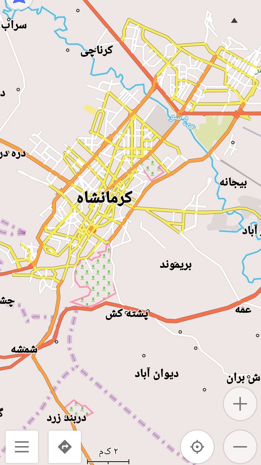 اسکرین شات 3 برنامه نقشه آفلاین مرکزی (کرمانشاه همدان ...)