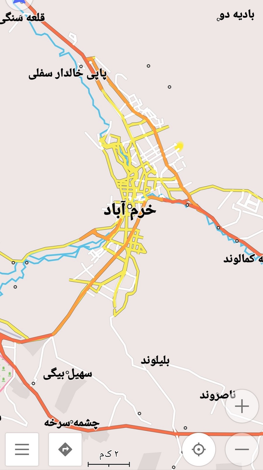 اسکرین شات 9 برنامه نقشه آفلاین مرکزی (کرمانشاه همدان ...)