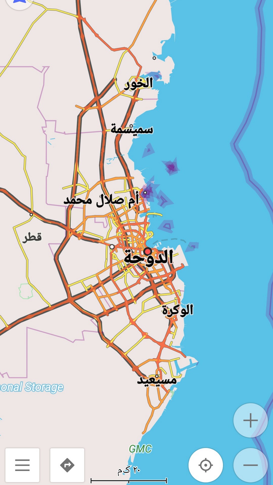 اسکرین شات 1 برنامه نقشه آفلاین قطر و بحرین