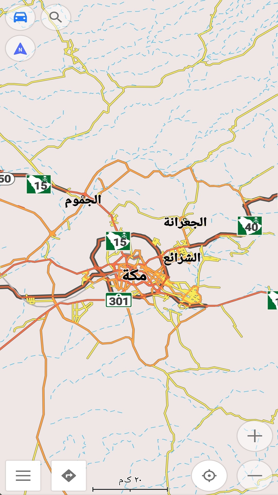 اسکرین شات 1 برنامه نقشه آفلاین عربستان سعودی