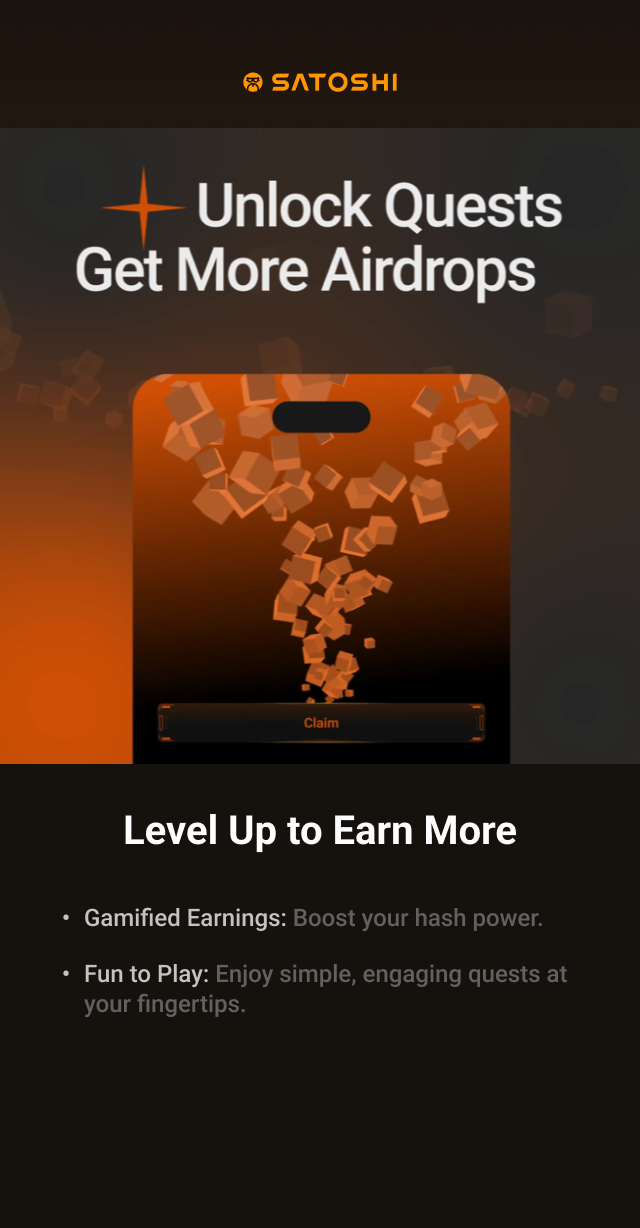 اسکرین شات 3 برنامه Satoshi App: Get Airdrops
