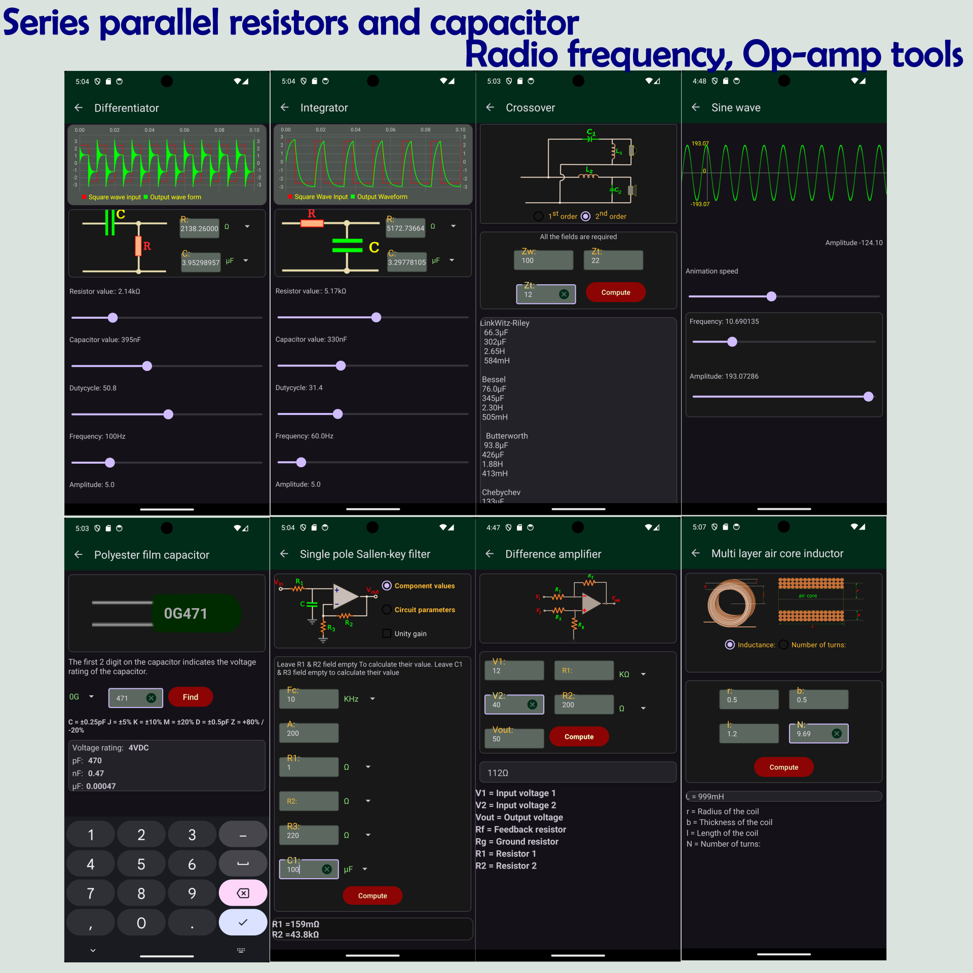 اسکرین شات 8 برنامه Electrocalc: Electronics tools