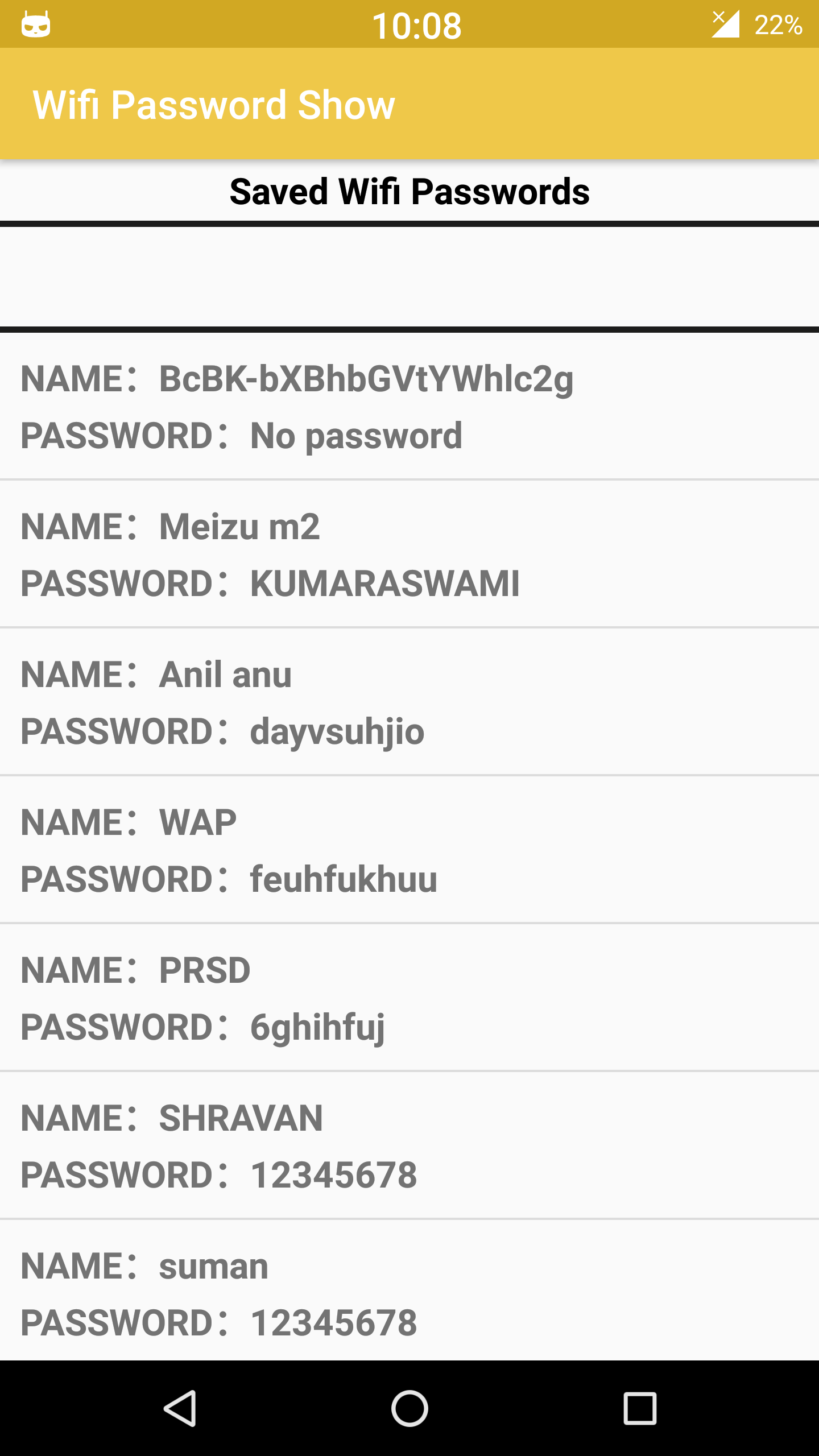 اسکرین شات 2 برنامه WiFi Password Show