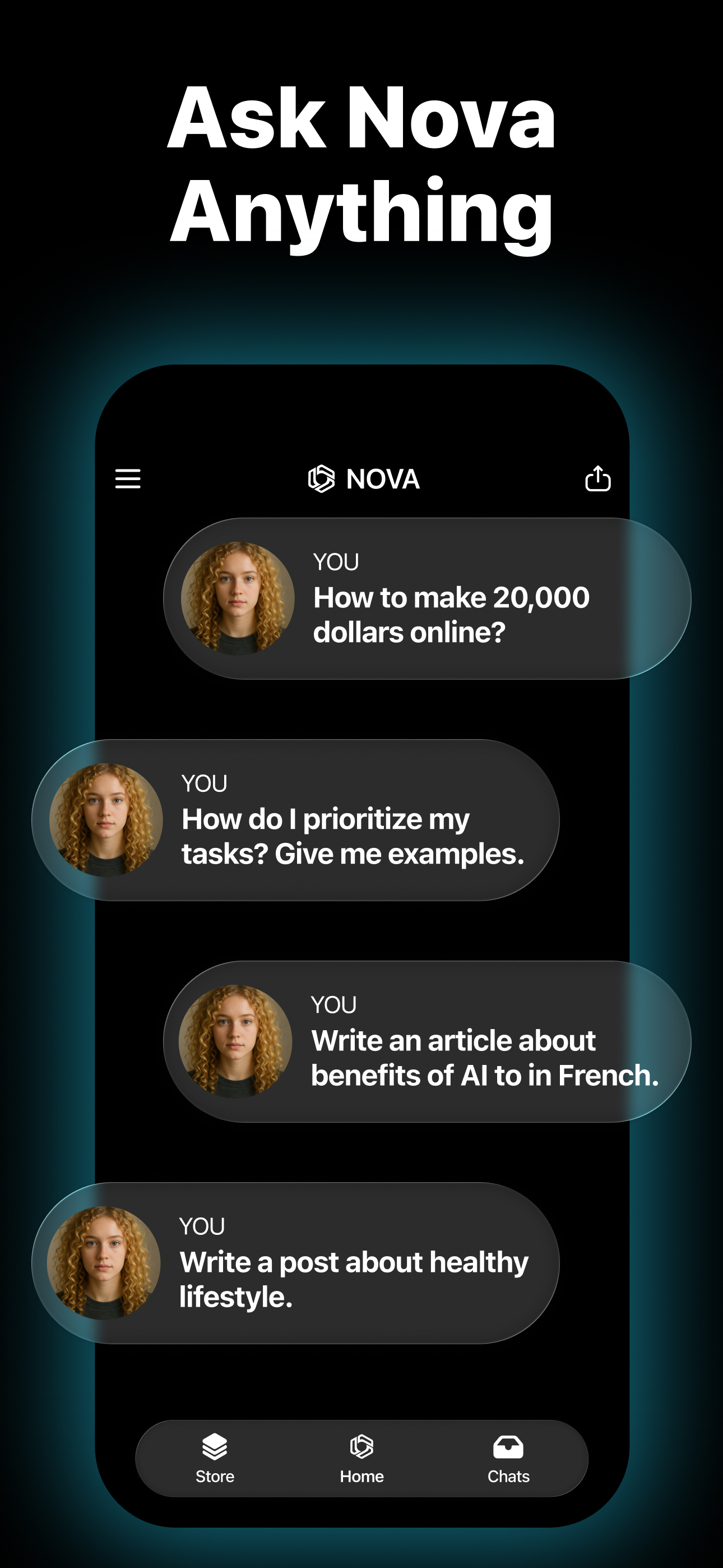 اسکرین شات 2 برنامه AI Chatbot - Nova
