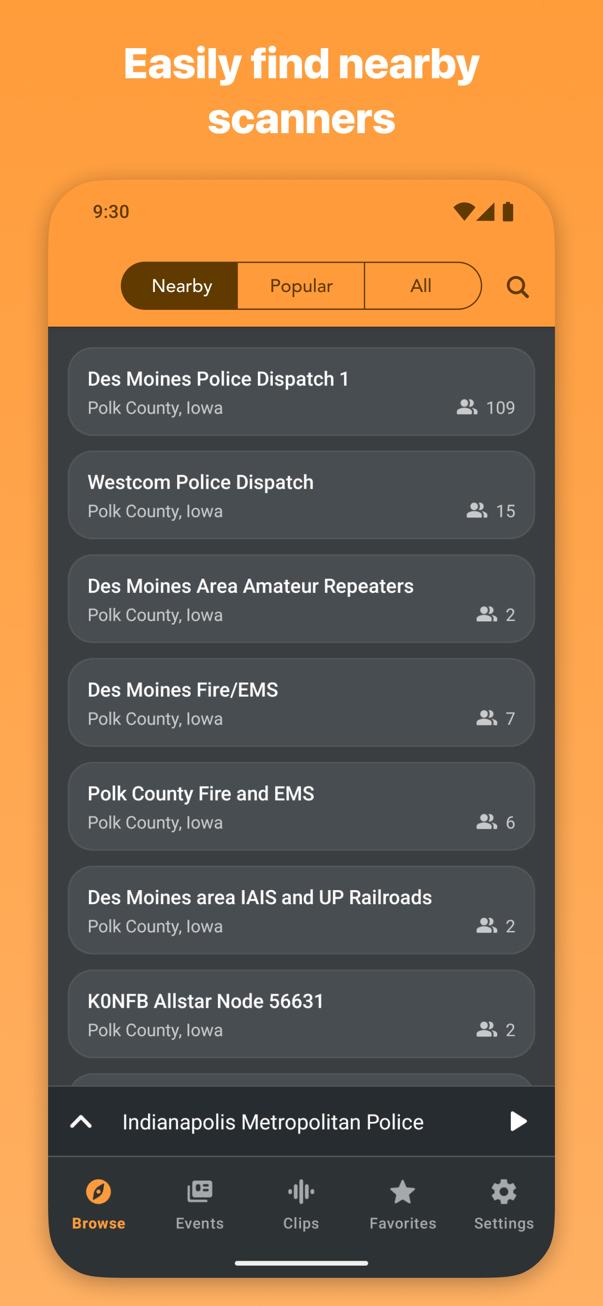 اسکرین شات 3 برنامه Scanner Radio - Police Scanner