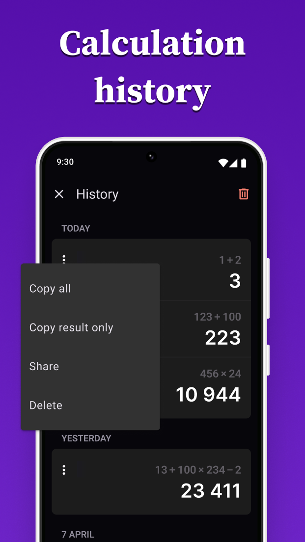 اسکرین شات 5 برنامه Scientific Calculator Advanced