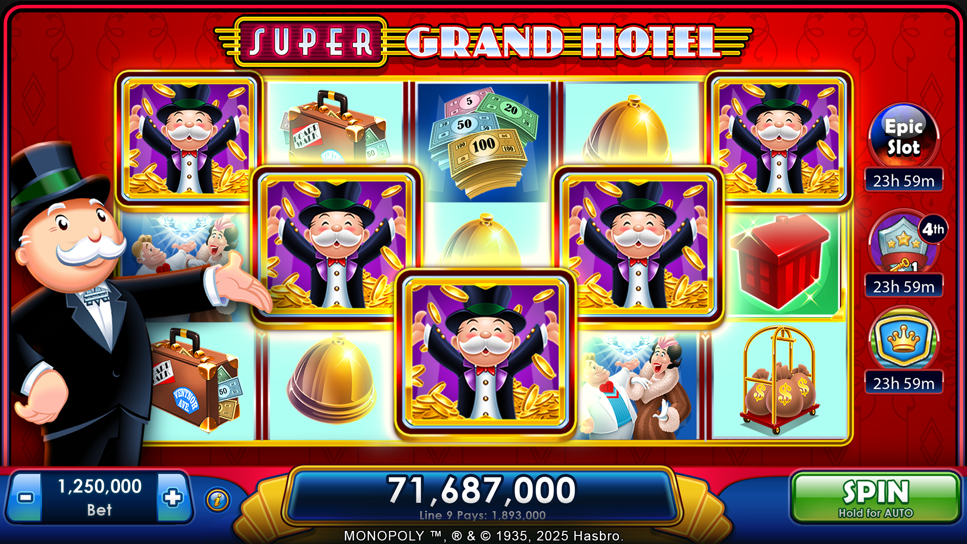 اسکرین شات 3 بازی MONOPOLY Slots - Casino Games
