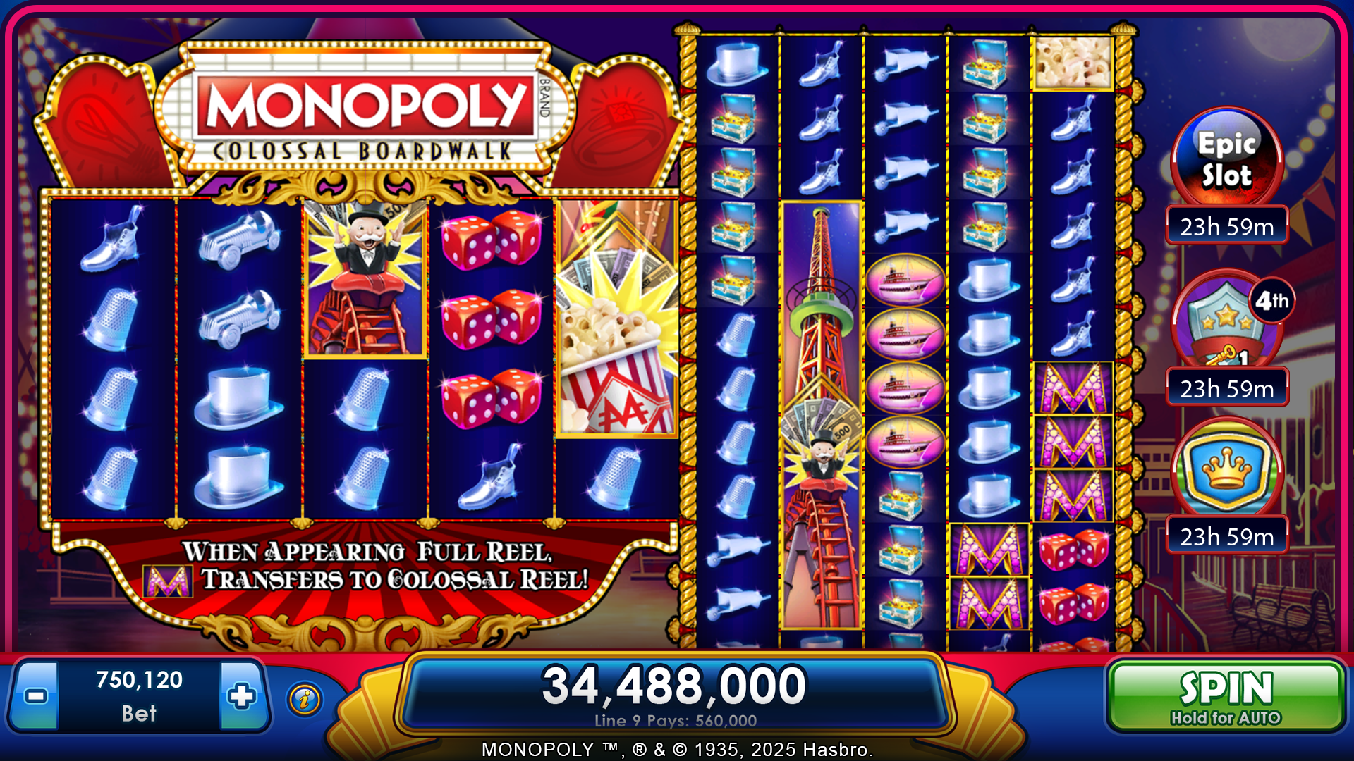 اسکرین شات 6 بازی MONOPOLY Slots - Casino Games
