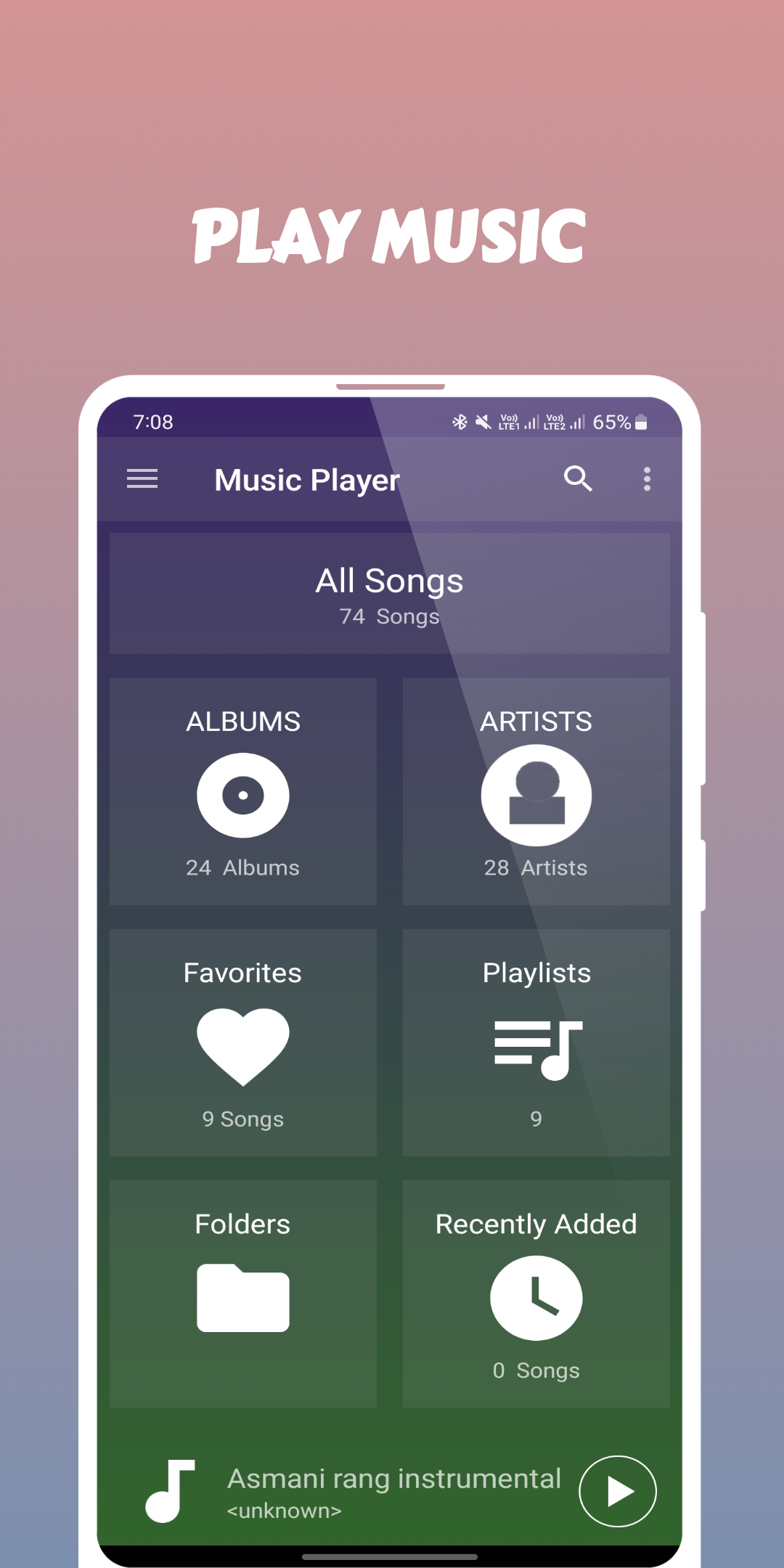 اسکرین شات 1 برنامه Music Player