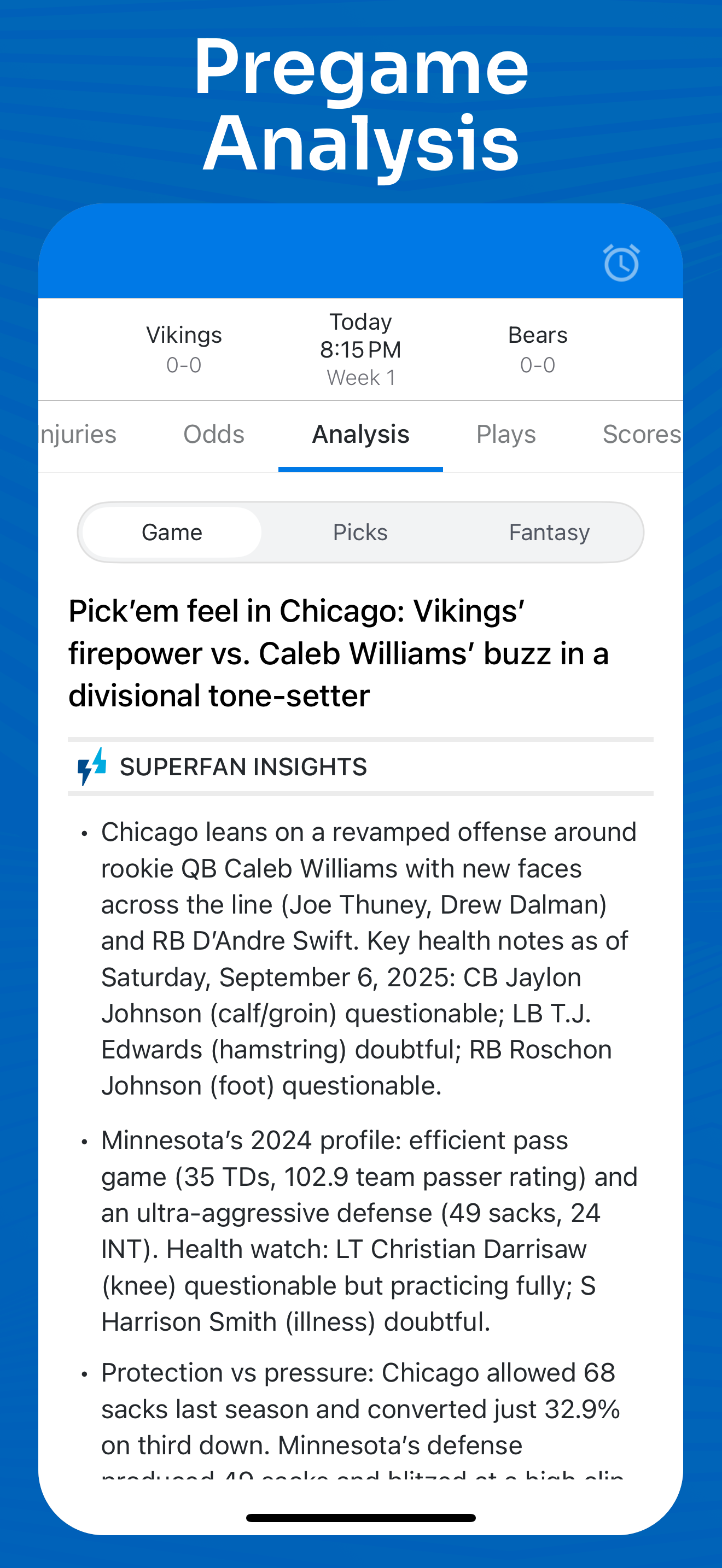 اسکرین شات 8 برنامه Superfan Sports: NFL Football