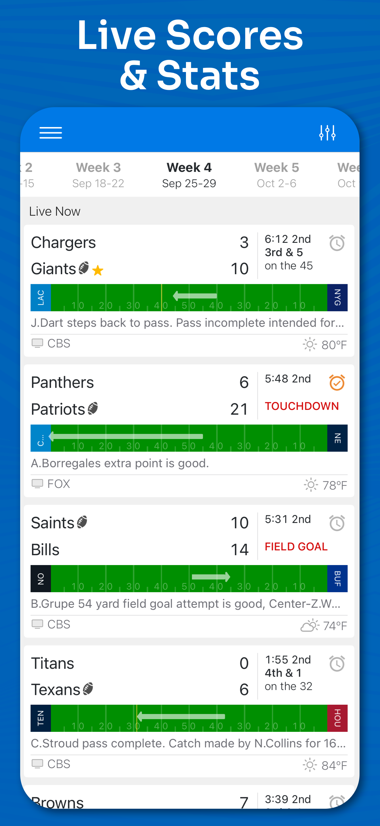 اسکرین شات 2 برنامه Superfan Sports: NFL Football