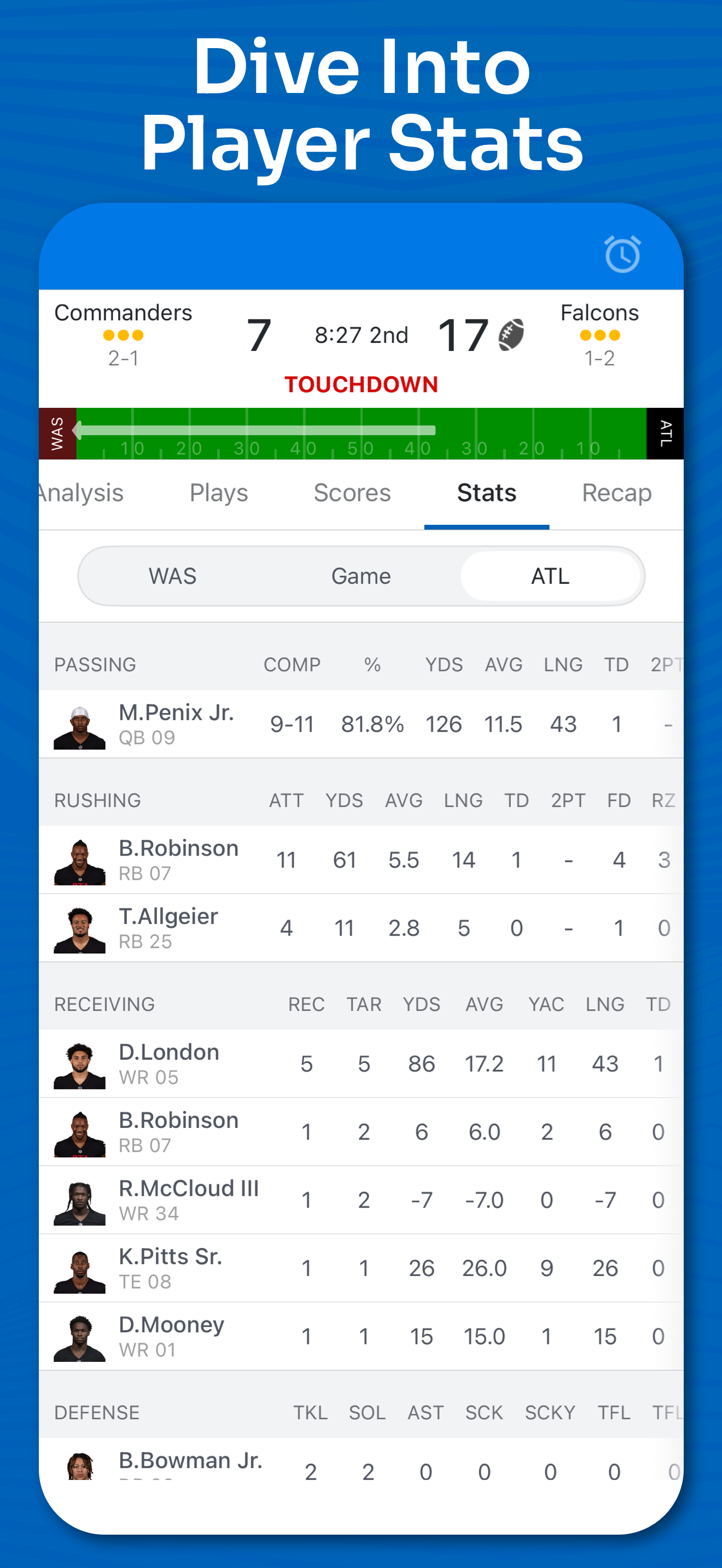 اسکرین شات 4 برنامه Superfan Sports: NFL Football