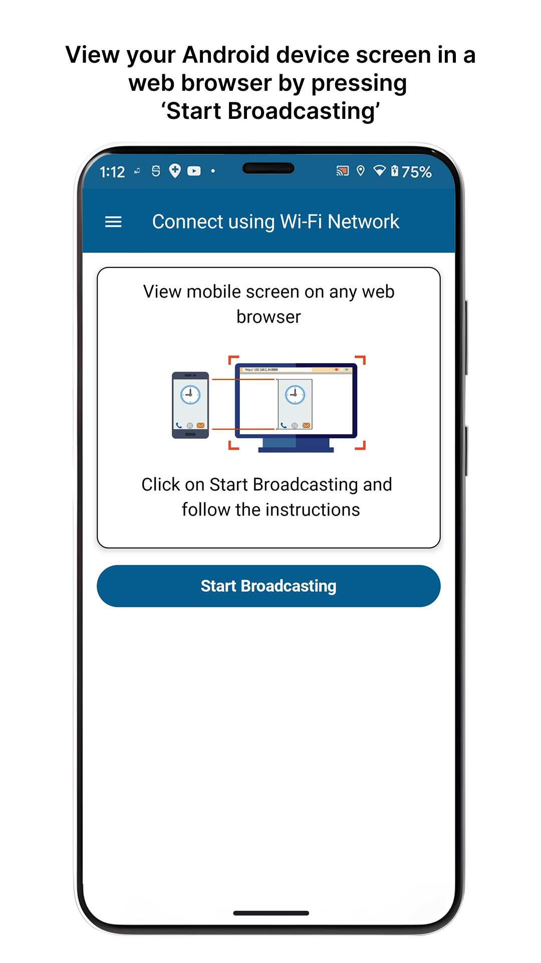 اسکرین شات 3 برنامه Screen Cast -View Mobile on PC