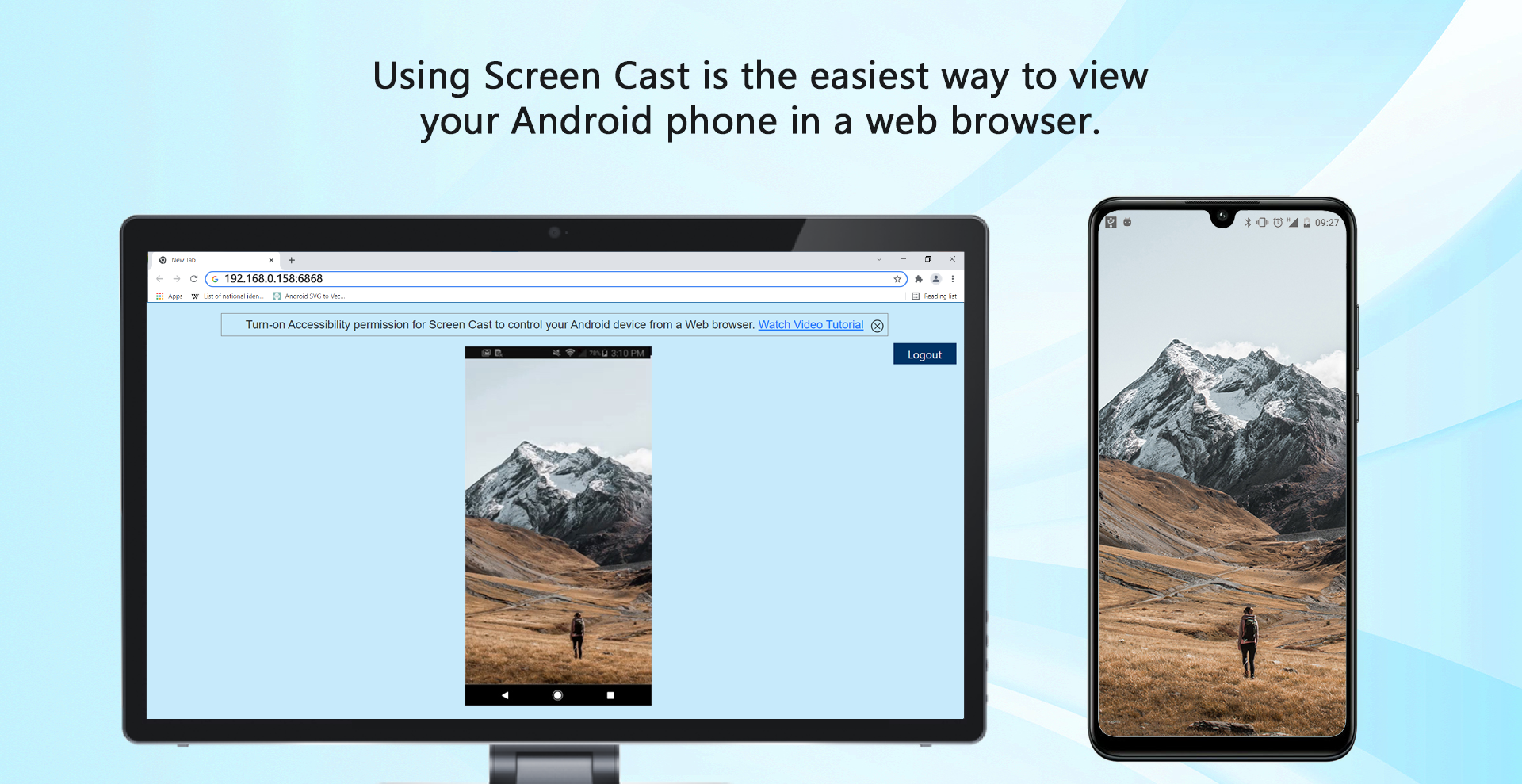 اسکرین شات 1 برنامه Screen Cast -View Mobile on PC
