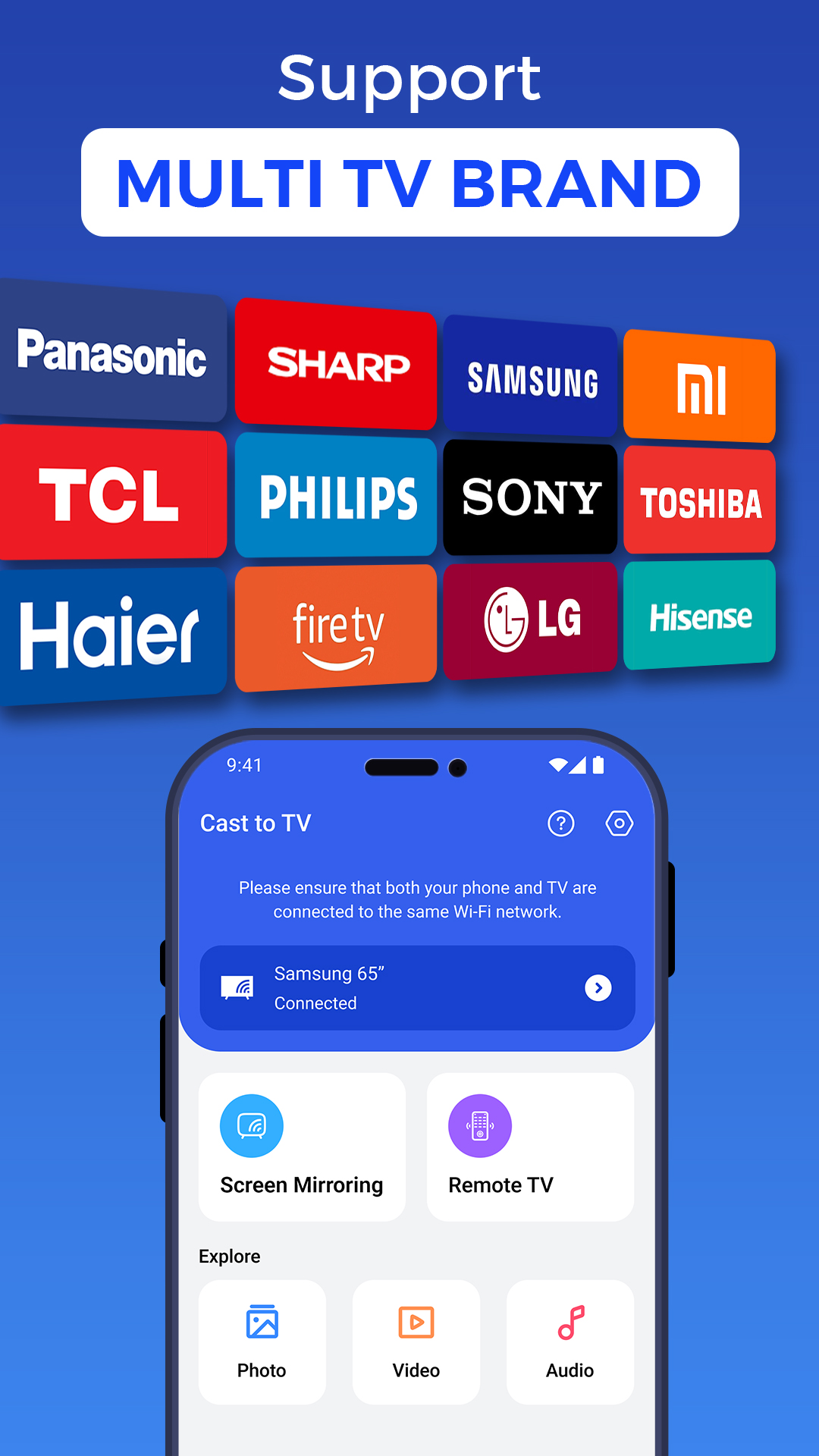 اسکرین شات 4 برنامه Cast to TV - Screen Mirroring