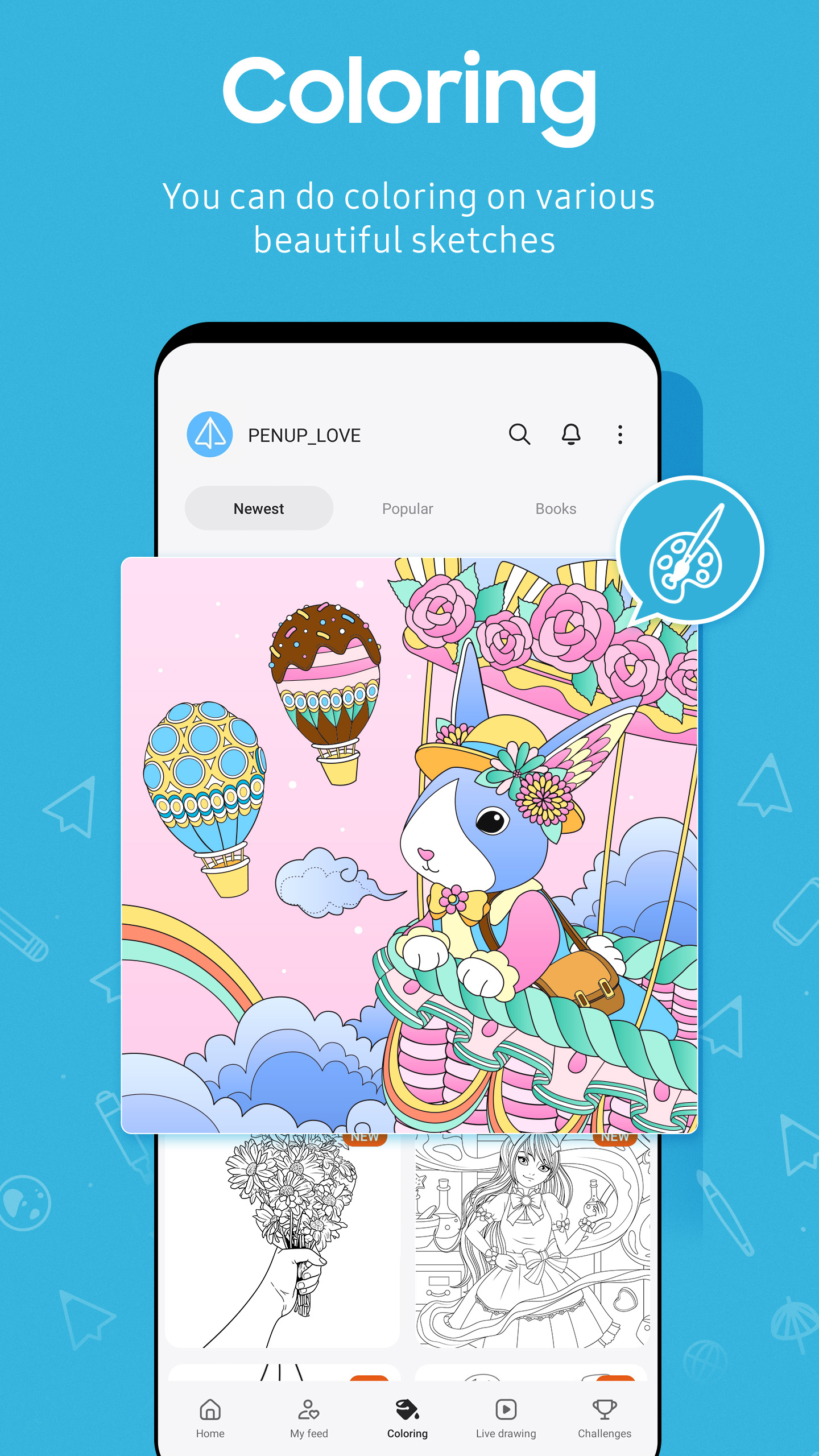 اسکرین شات 3 برنامه PENUP – Drawing-sharing SNS