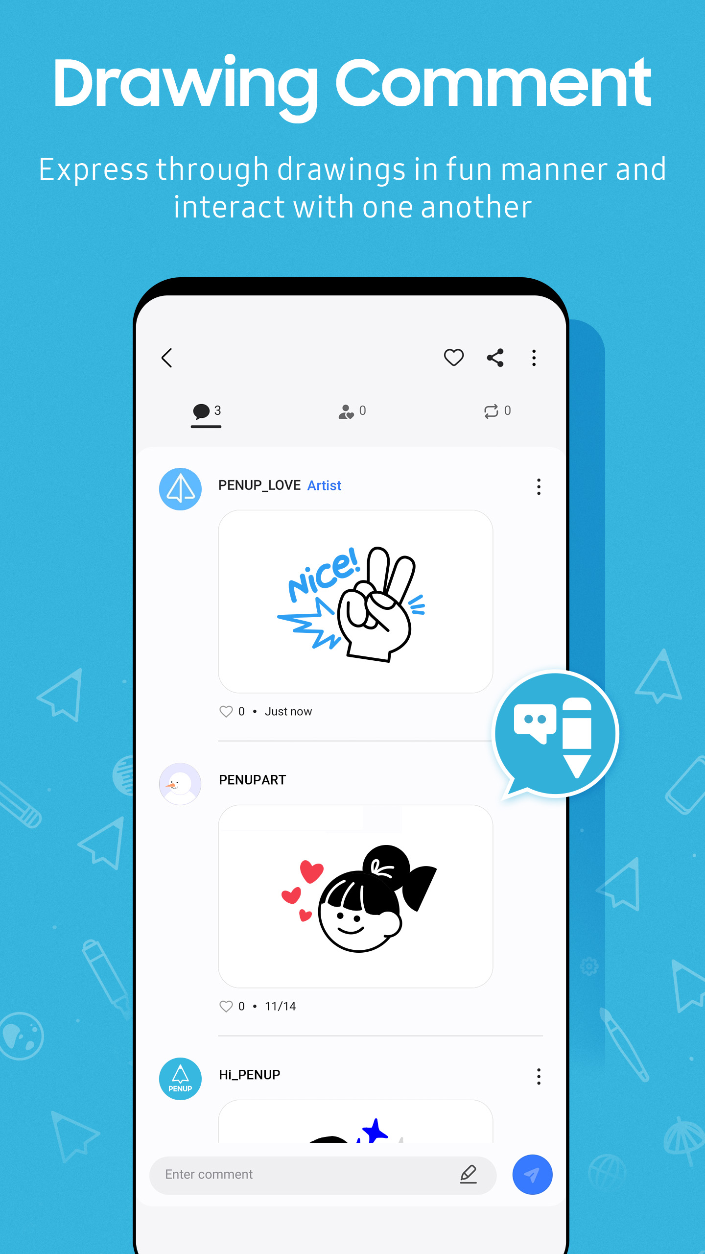 اسکرین شات 8 برنامه PENUP – Drawing-sharing SNS