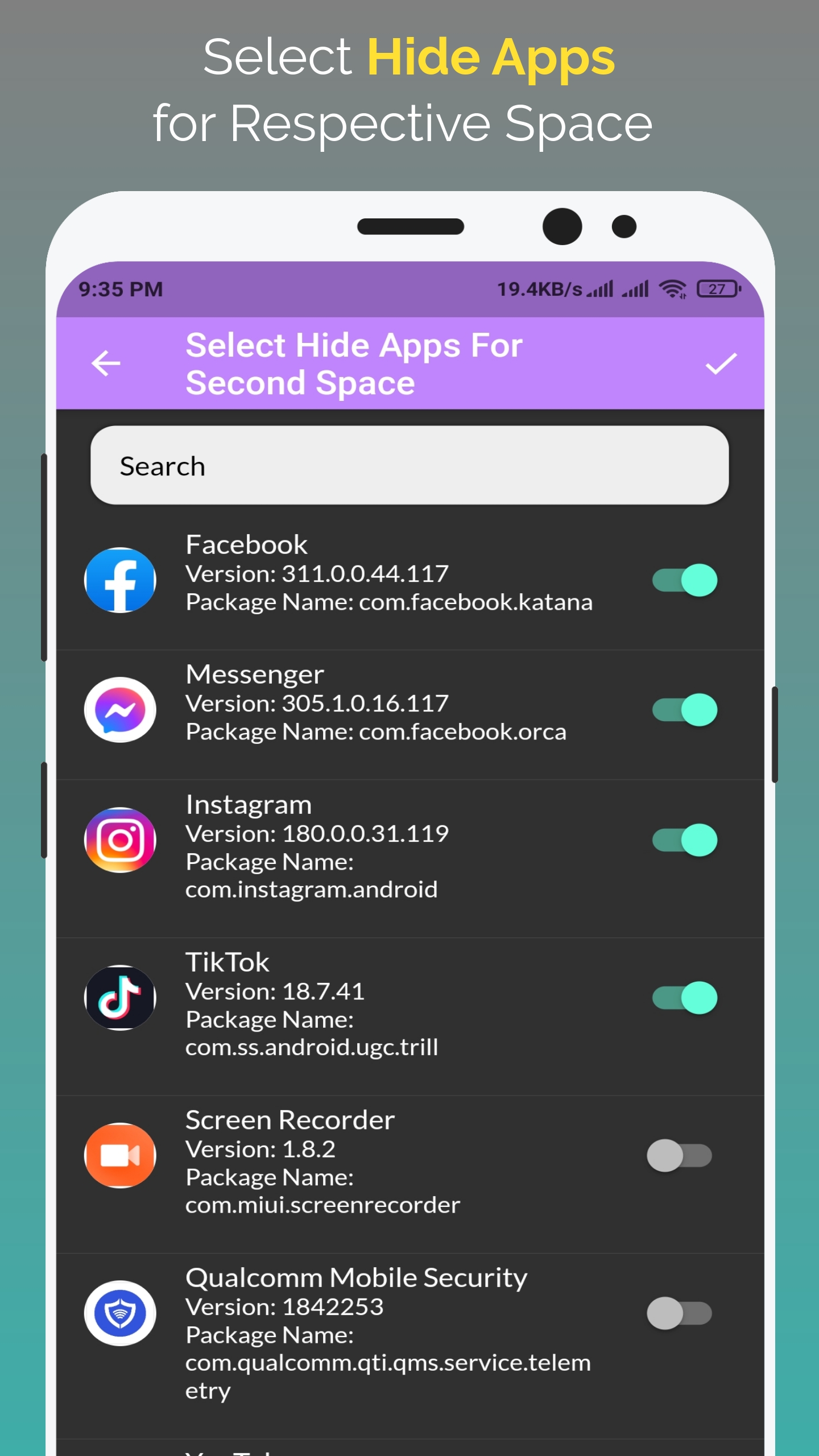 اسکرین شات 6 برنامه Second Space: Launcher