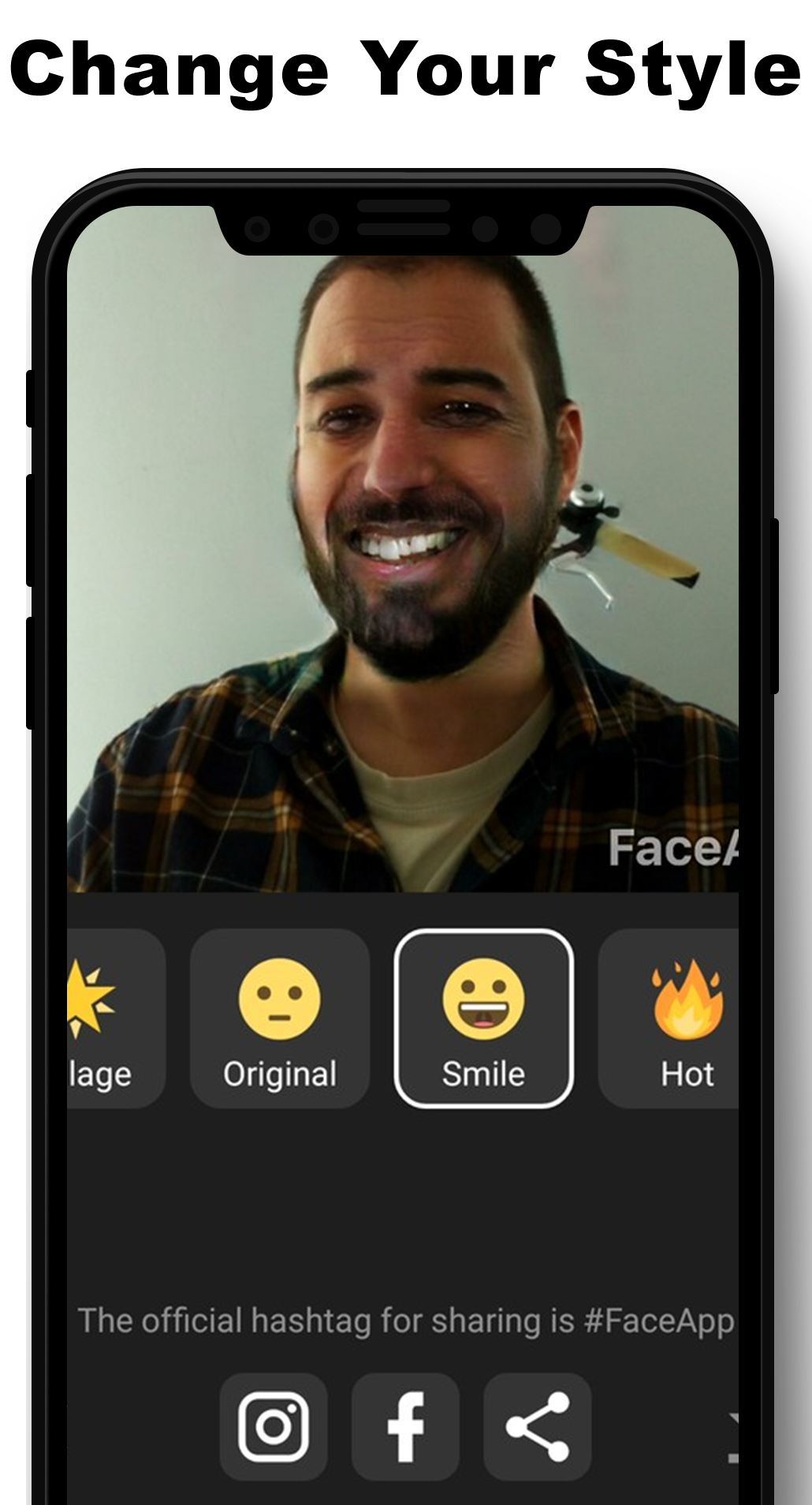 اسکرین شات 3 برنامه Face up - Face Editor