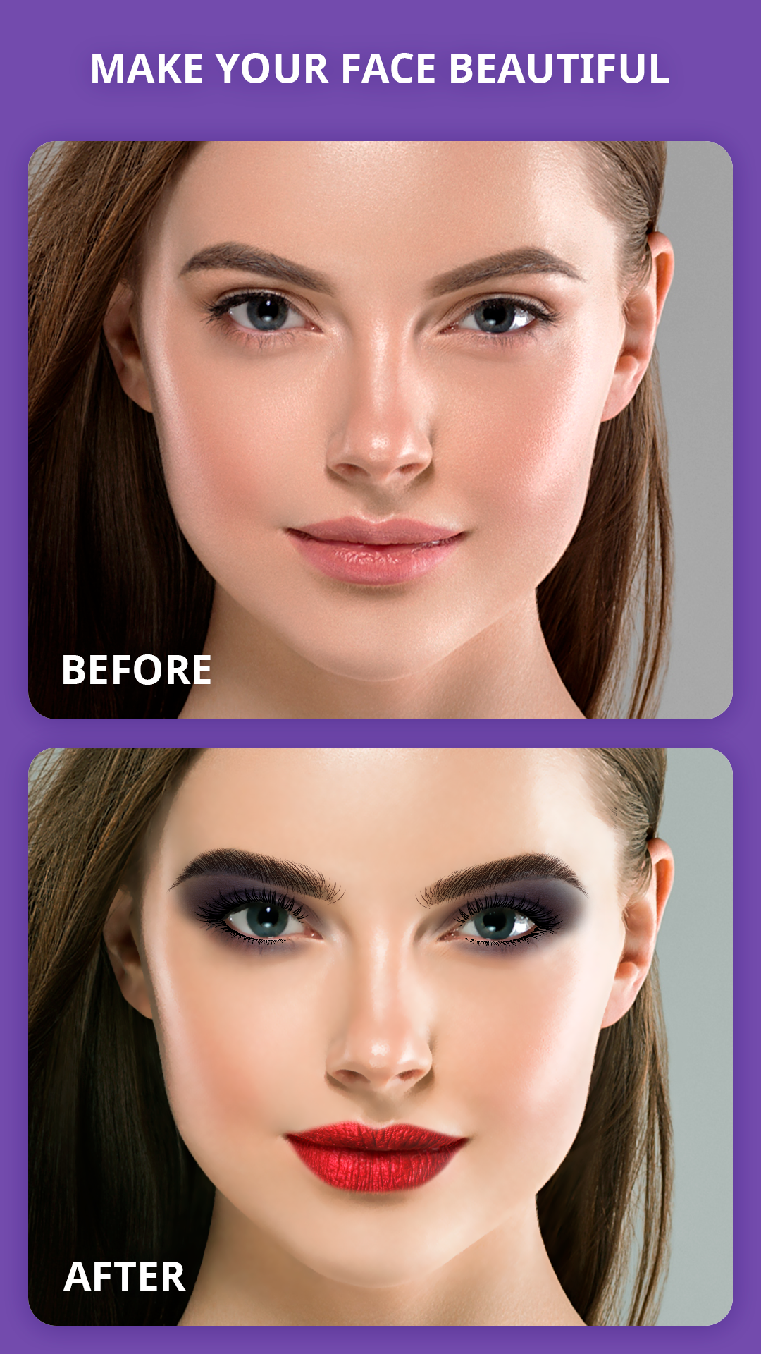اسکرین شات 2 برنامه DIY Makeup: Photo Editor