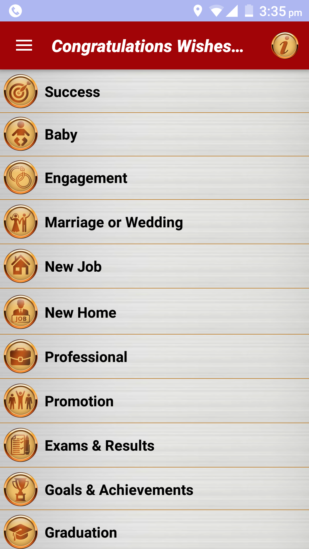 اسکرین شات 1 برنامه Congratulations Greeting Cards