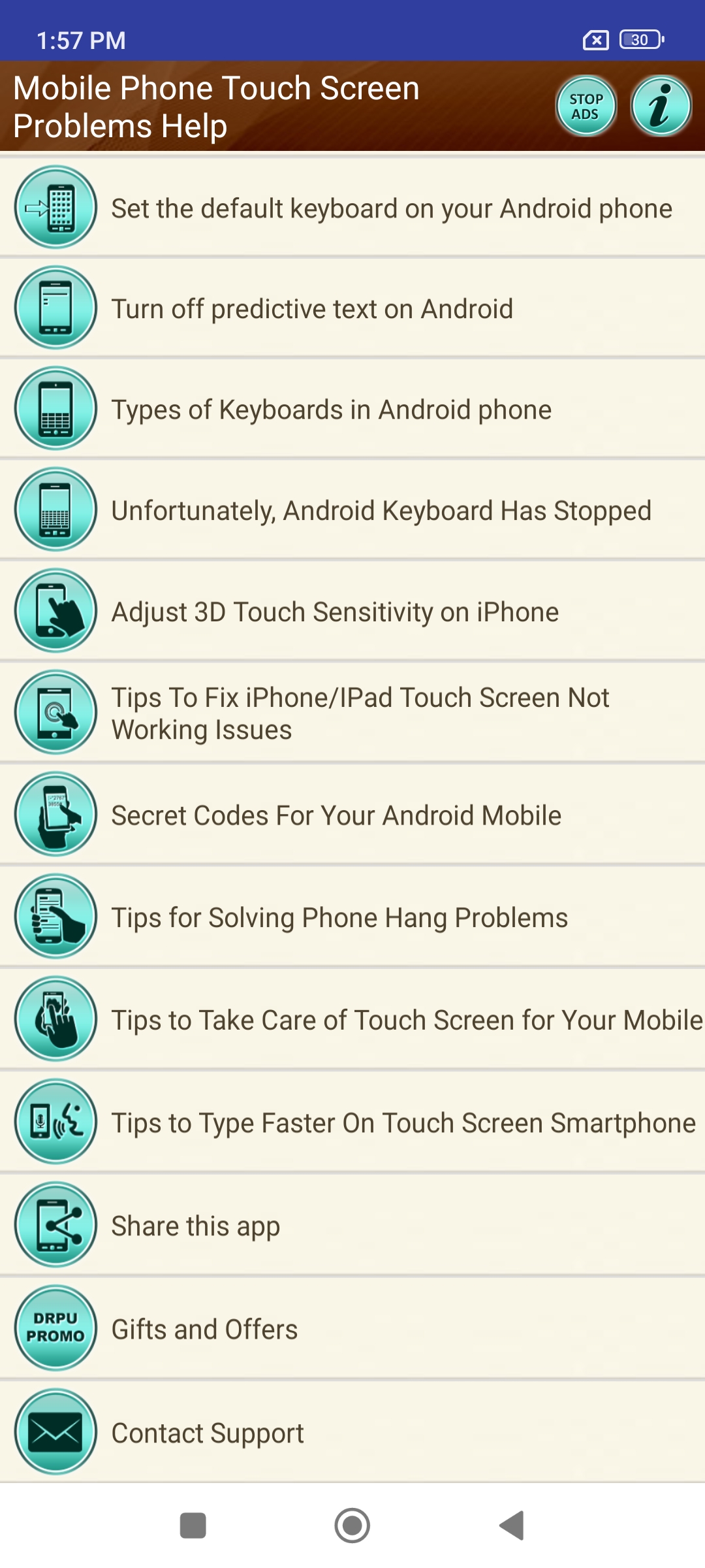 اسکرین شات 5 برنامه Touch Screen Problem Help Tips
