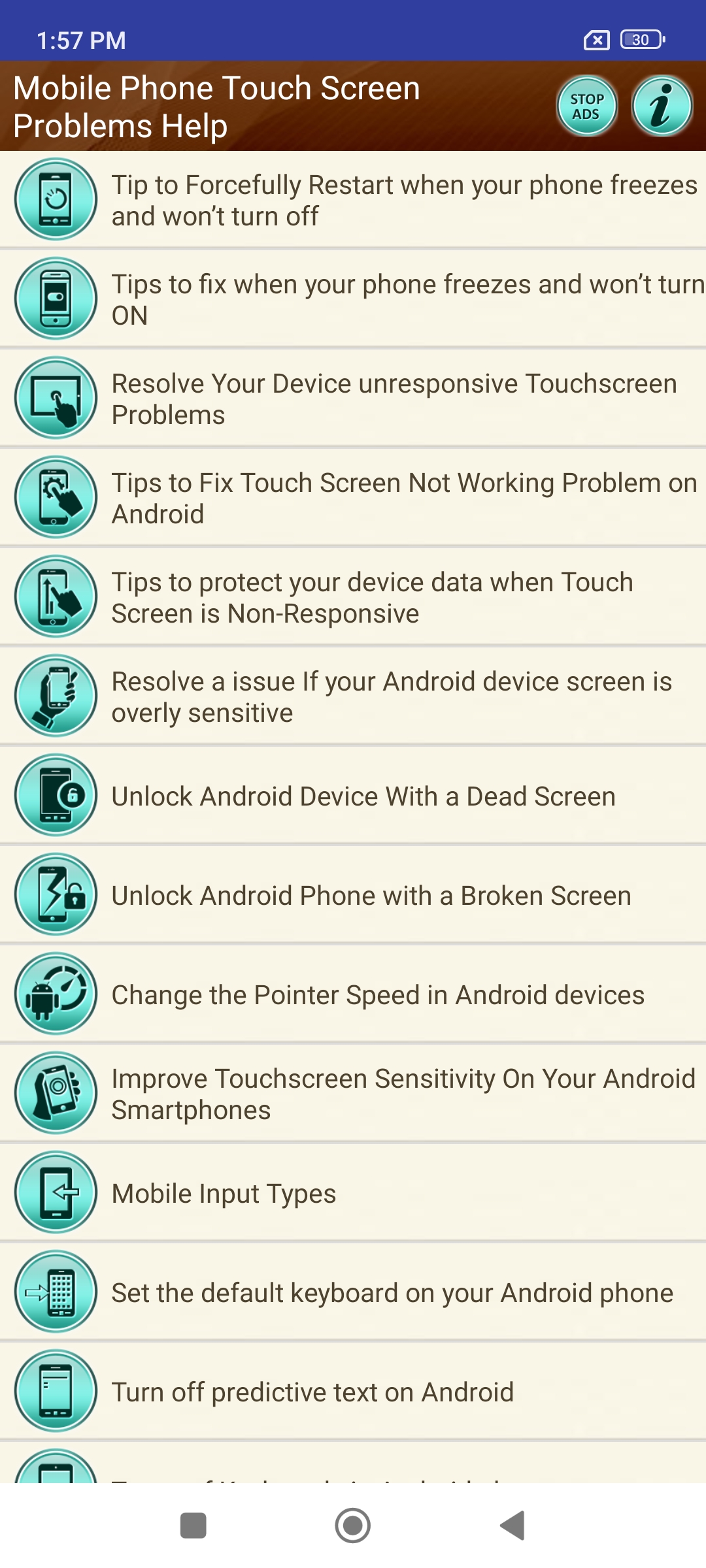 اسکرین شات 3 برنامه Touch Screen Problem Help Tips