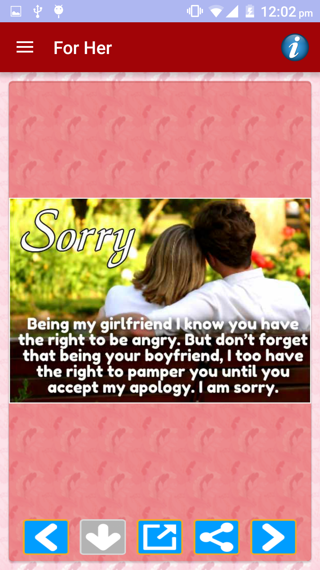 اسکرین شات 2 برنامه Sorry Cards & Picture Messages