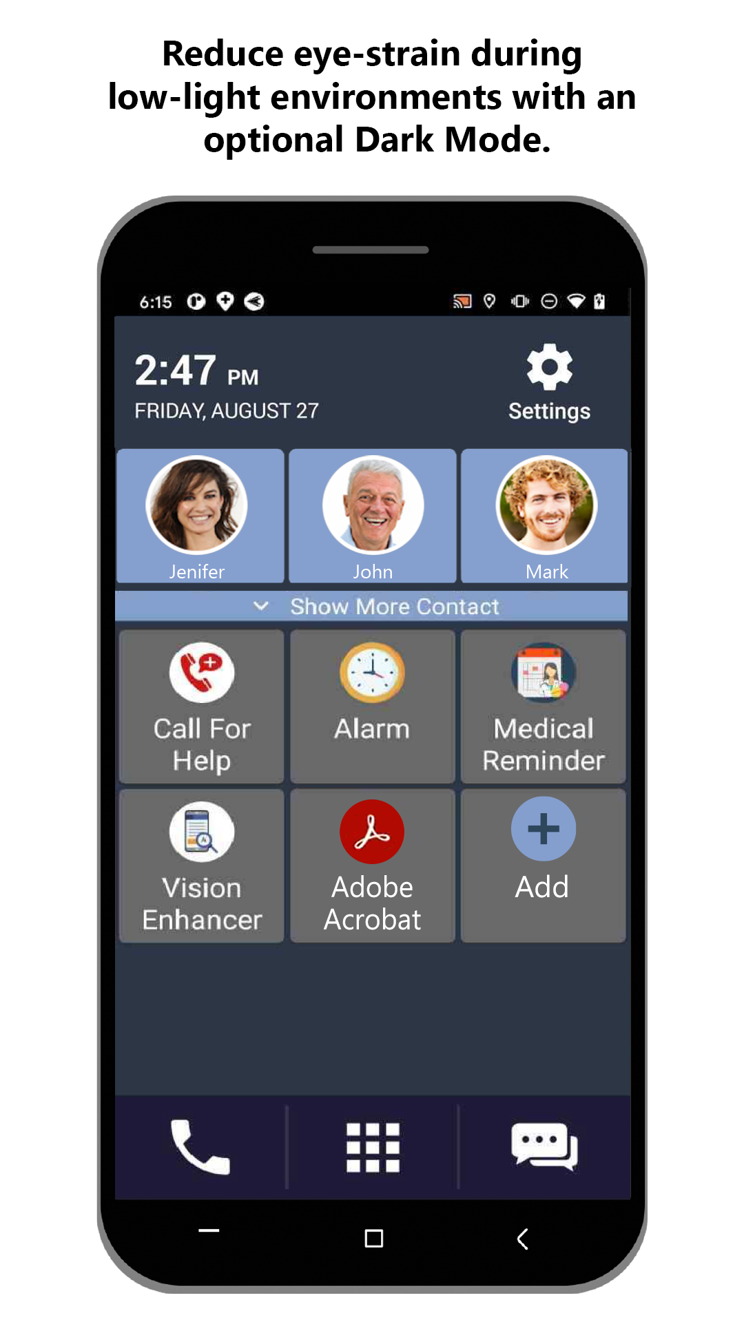 اسکرین شات 3 برنامه Senior Safety Phone - Big Icon