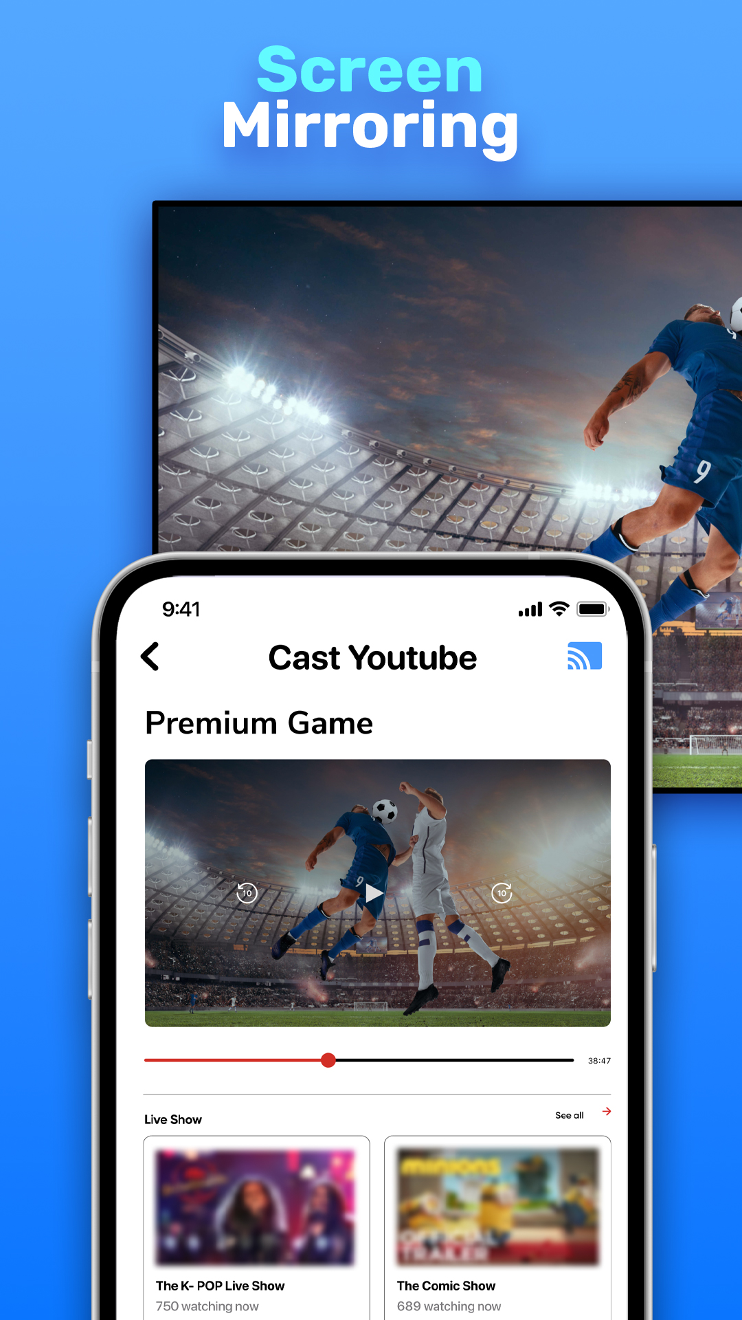 اسکرین شات 1 برنامه Screen Mirroring & TV Miracast