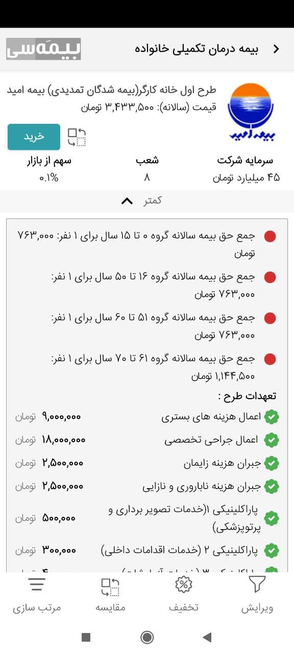 اسکرین شات 5 برنامه بیمه سی | مقایسه و خرید آنلاین بیمه