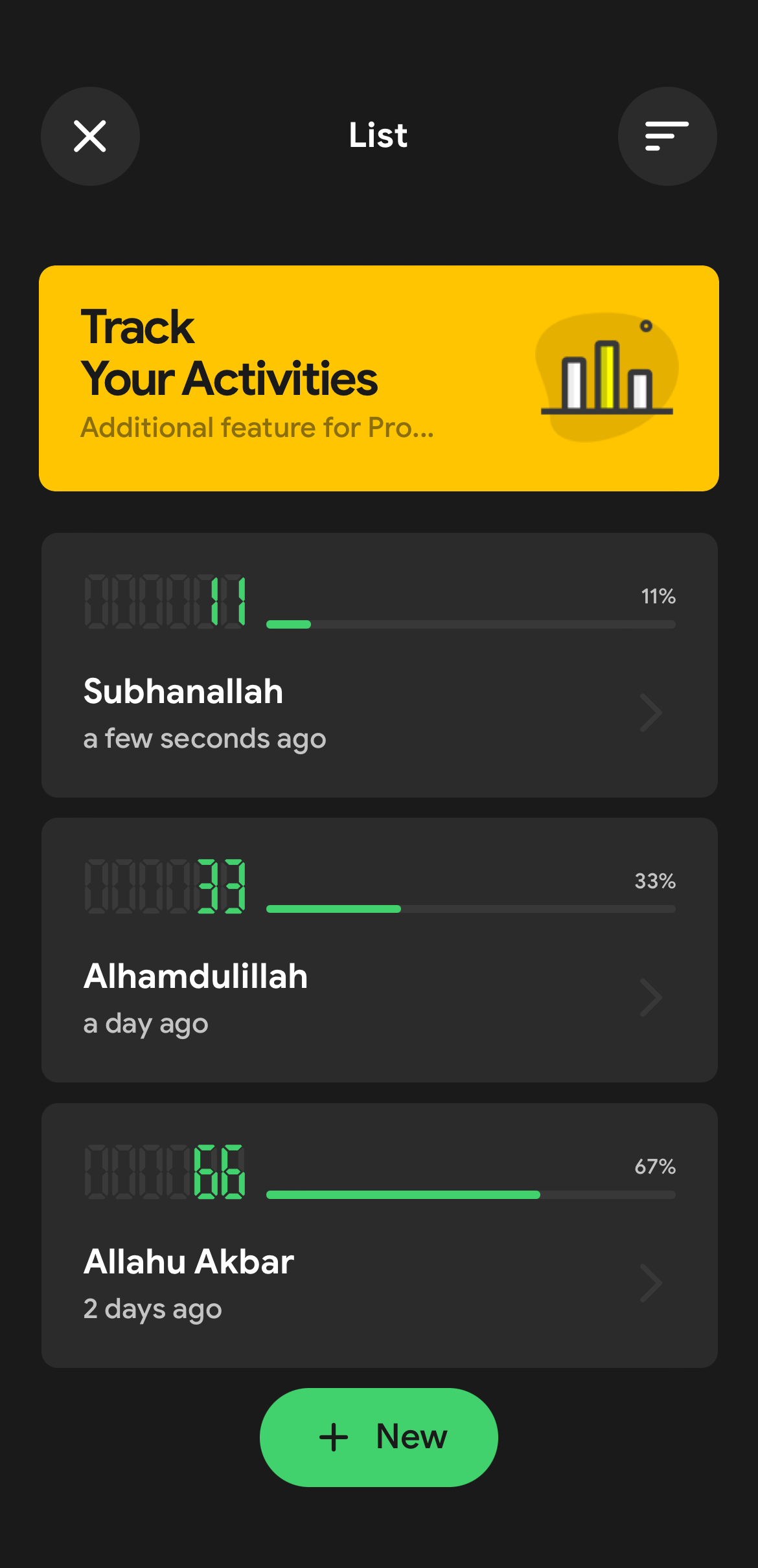 اسکرین شات 6 برنامه Tasbih Counter Pro: Dhikr App