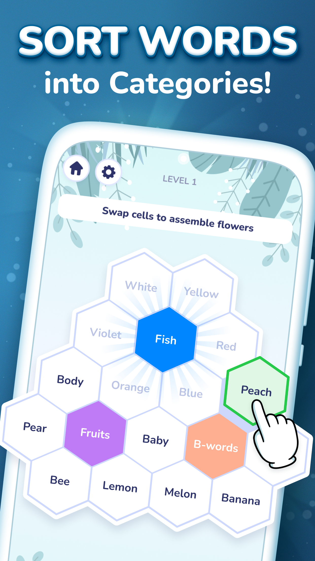 اسکرین شات 1 بازی Hexa Words: Sort Associations