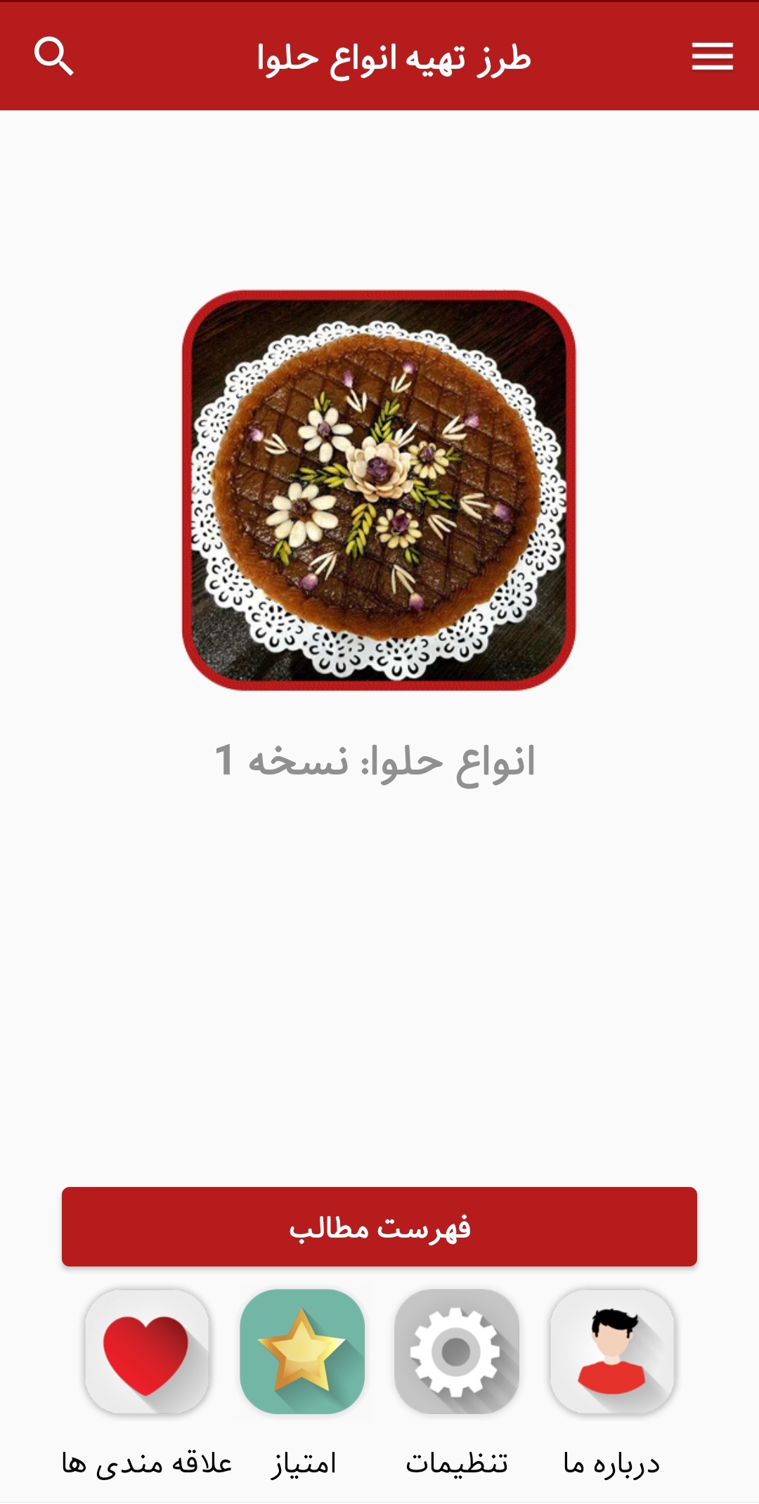 اسکرین شات 1 برنامه طرز تهیه انواع حلوا