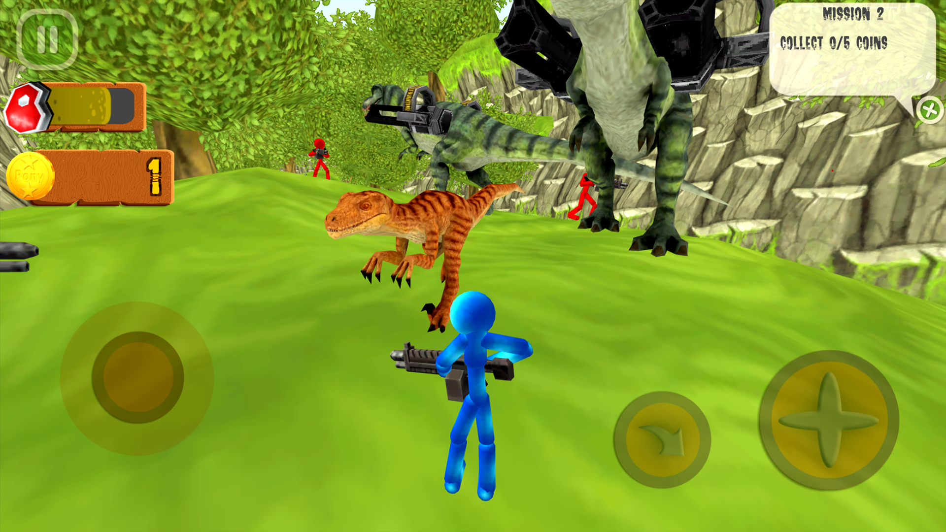 اسکرین شات 2 بازی Stickman Dinosaur Hunter