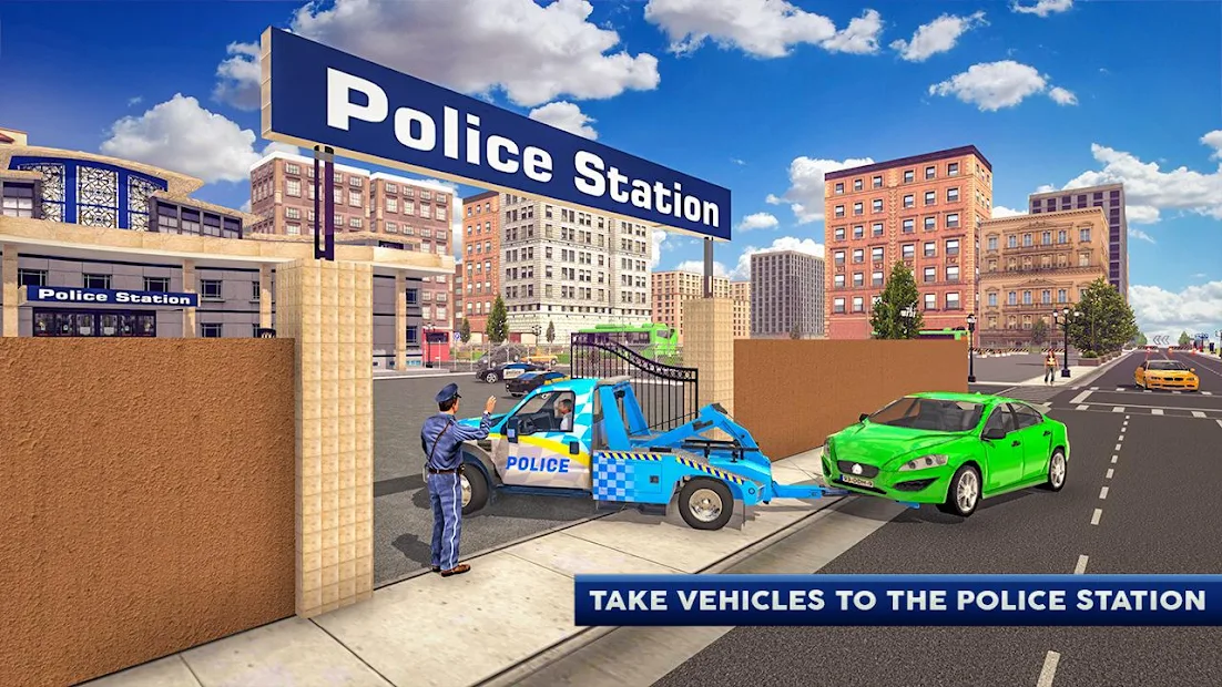 اسکرین شات 2 برنامه Police Tow Truck Driving Car