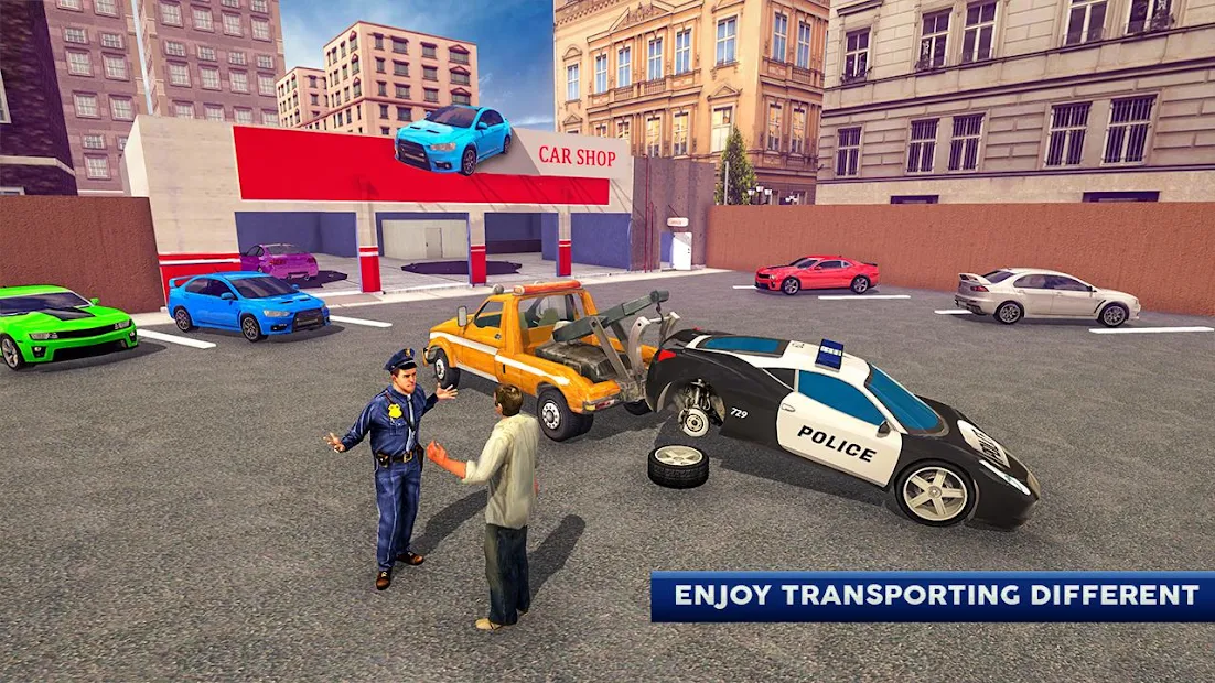 اسکرین شات 4 برنامه Police Tow Truck Driving Car