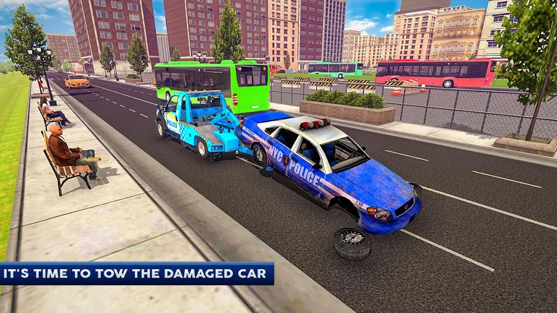 اسکرین شات 3 برنامه Police Tow Truck Driving Car