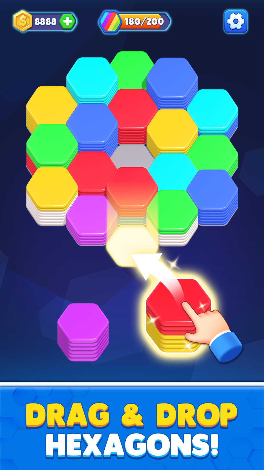 اسکرین شات 1 بازی Hexa Stack