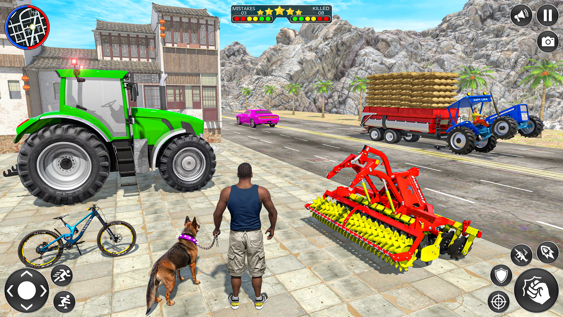 اسکرین شات 2 برنامه Indian Tractor Driving Game 3D