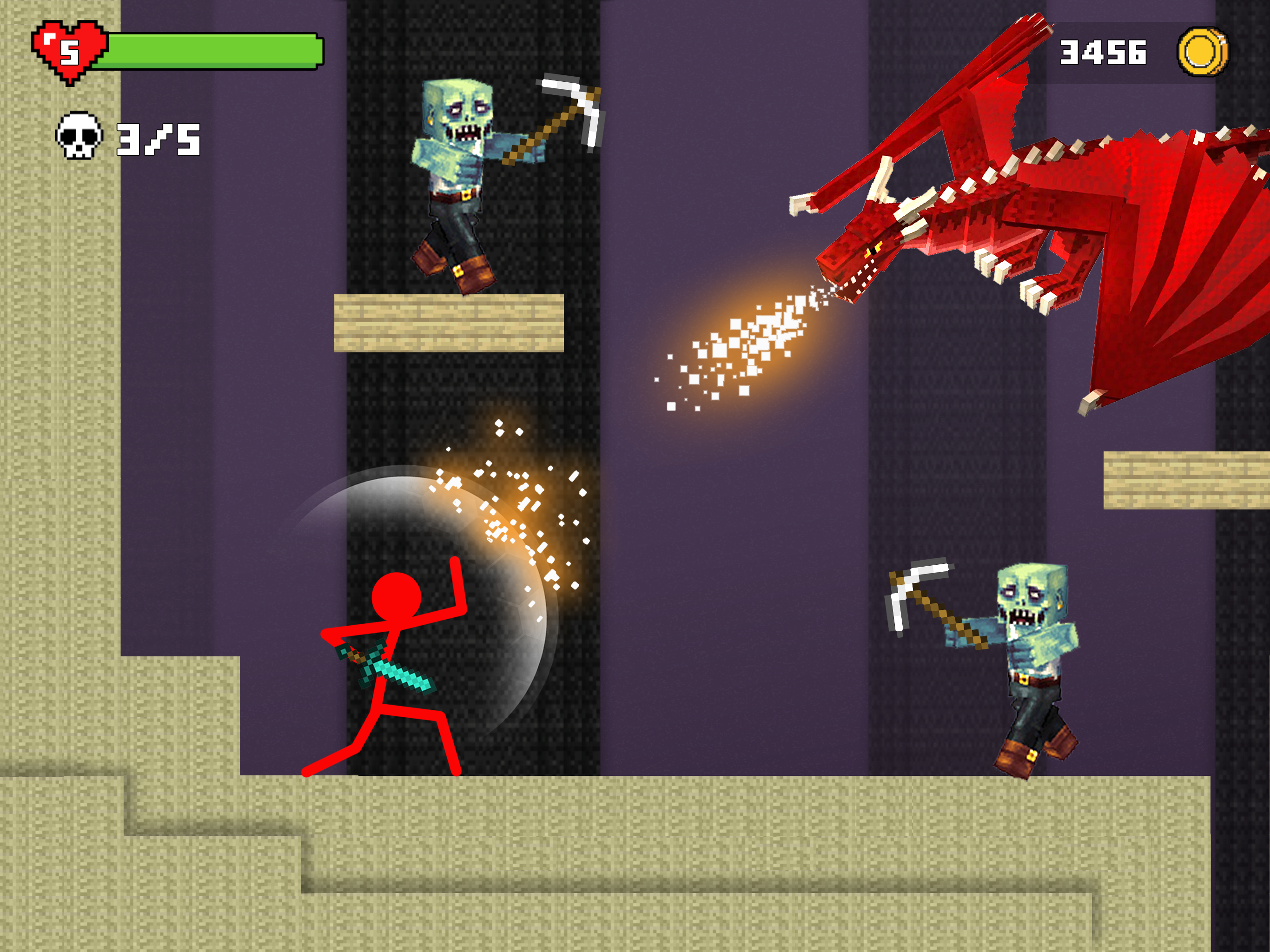 اسکرین شات 4 بازی Stick-man Battle - Craft World