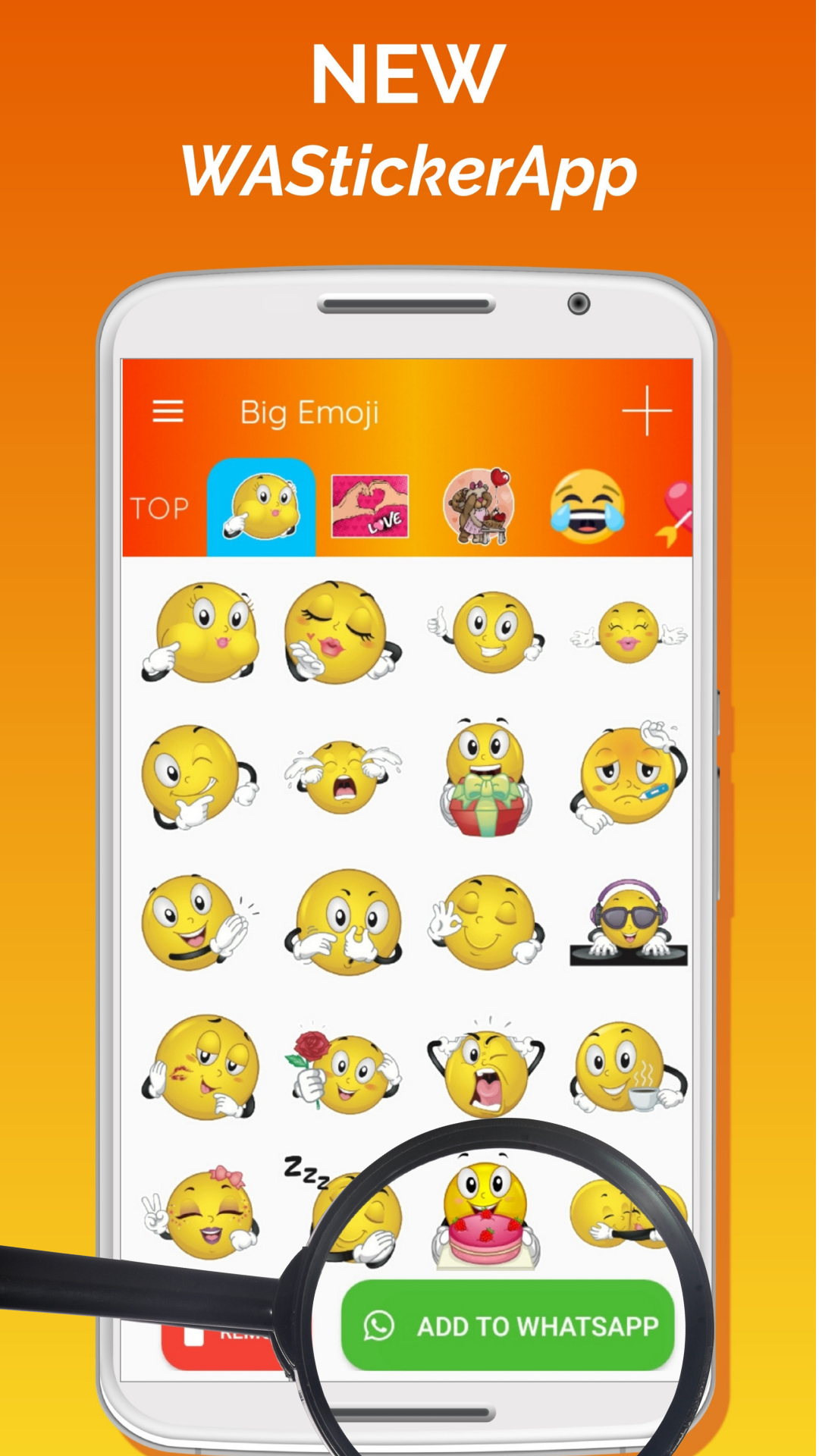 اسکرین شات 2 برنامه Big Emoji sticker for WhatsApp